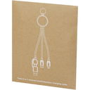 Tecta 6-i-1-laddningssladd i återvunnen plast/bambu med nyckelring  - bild 4