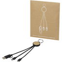Tecta 6-in-1 recycled plastic/bamboo charging cable with keyring - image 5