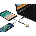 Tecta 6-in-1 recycled plastic/bamboo charging cable with keyring - image 4