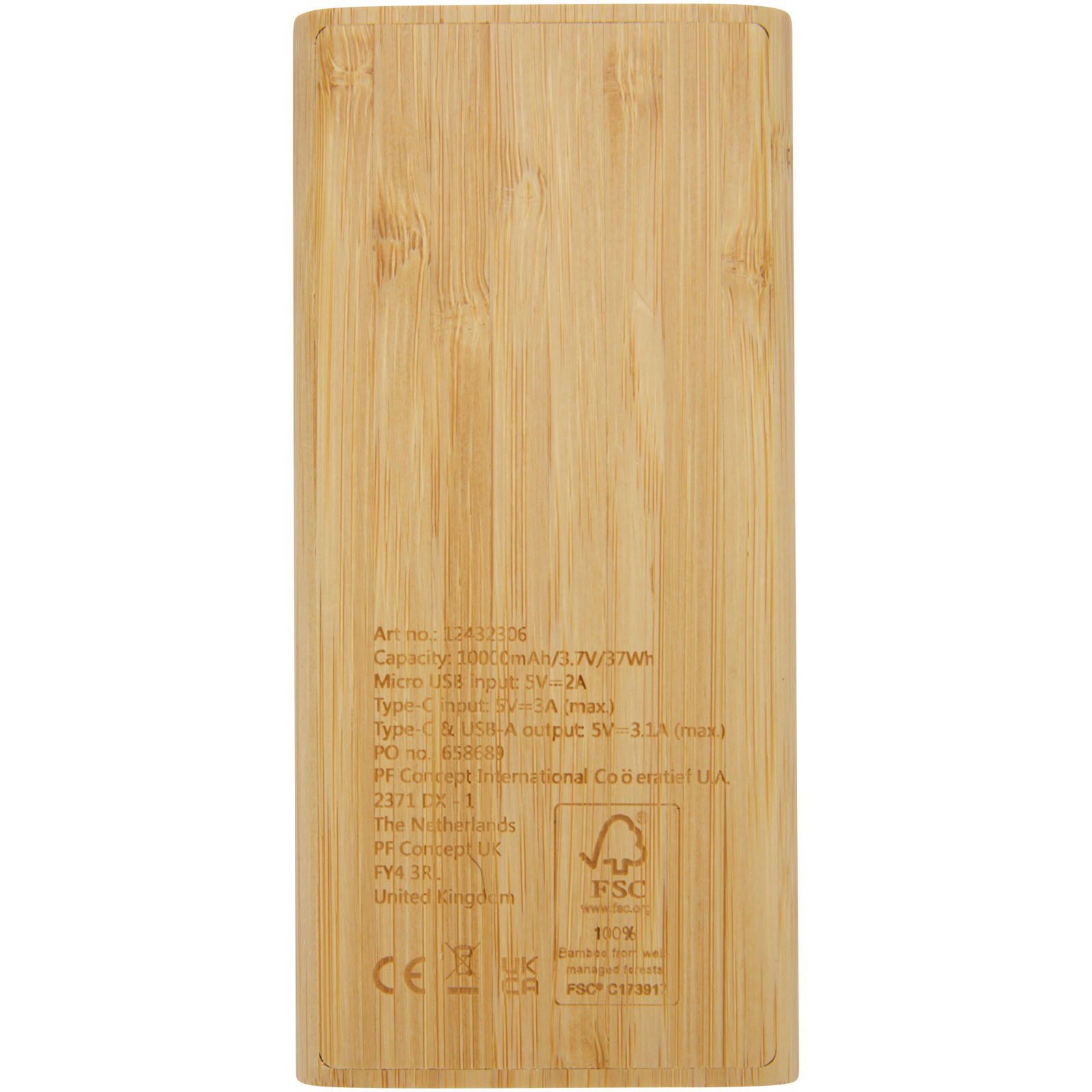 Tulda 10,000 mAh powerbank i bambu