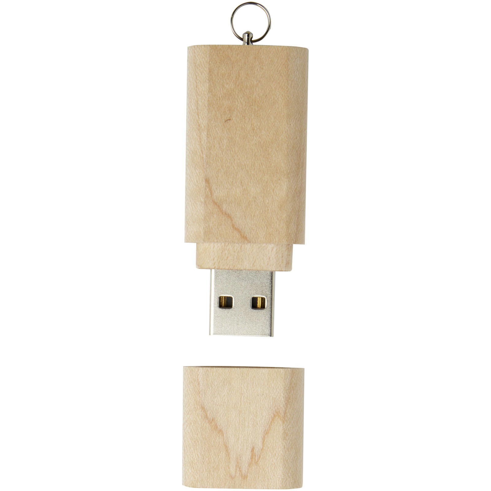 USB-minne 3.0 i tre med nøkkelring - Ljusbrun, forside