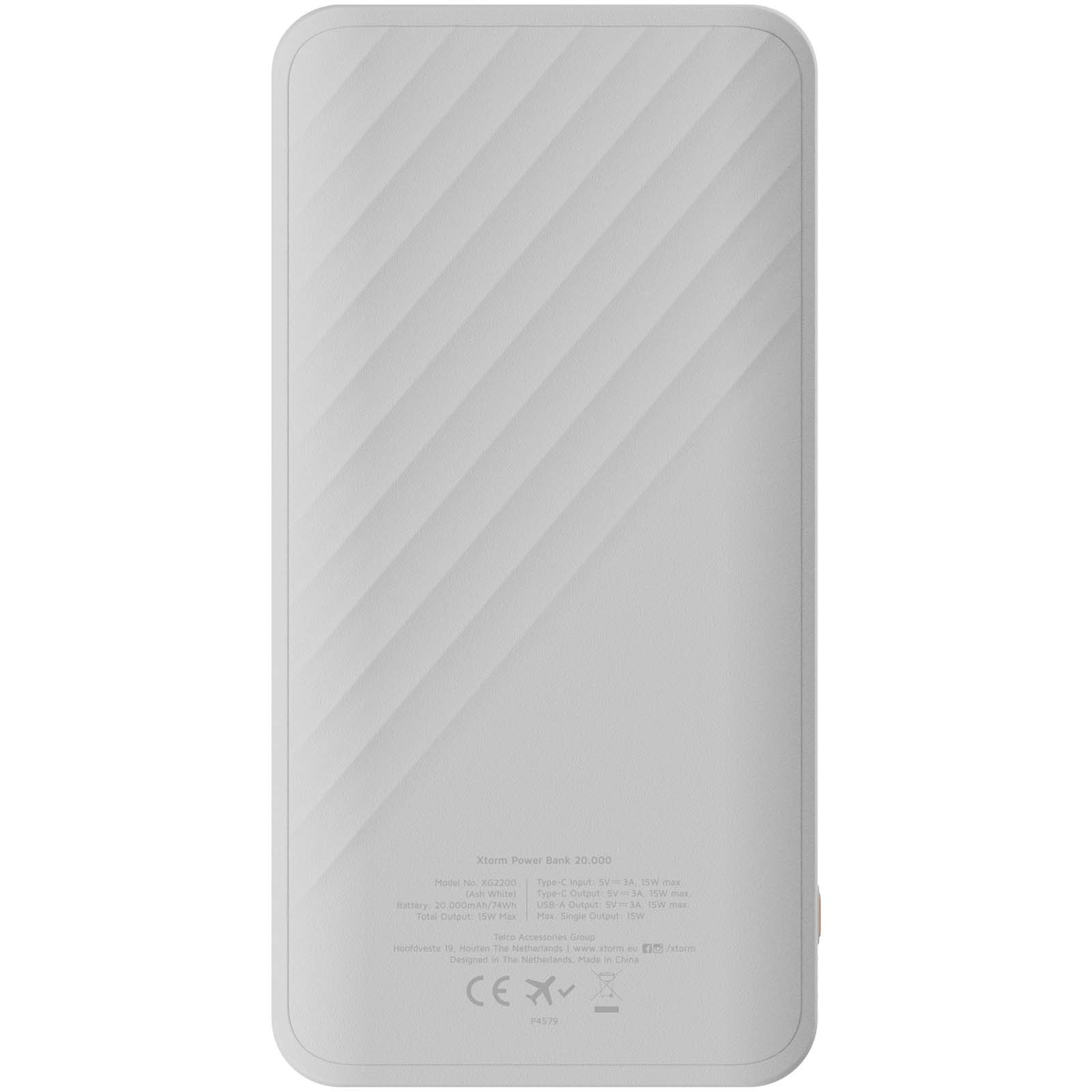 Xtorm XG220 Go2 hurtigladende powerbank på 15 W, 20 000 mAh med trykk
