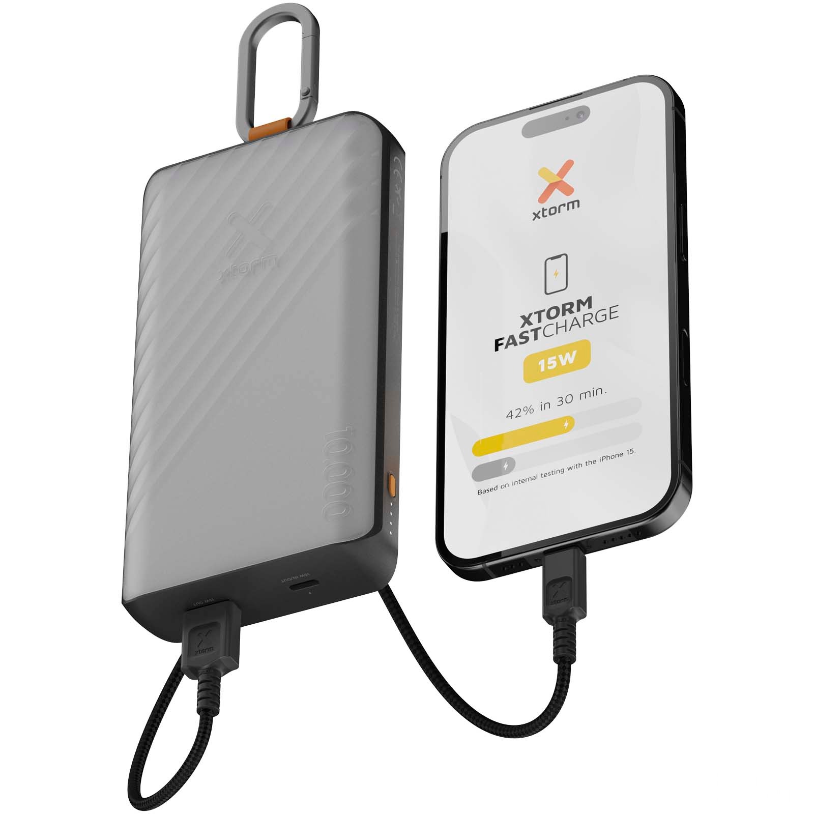 Xtorm XG2S101 Go2 10 000 mAh 15 W solcellsdriven powerbank med belysning 