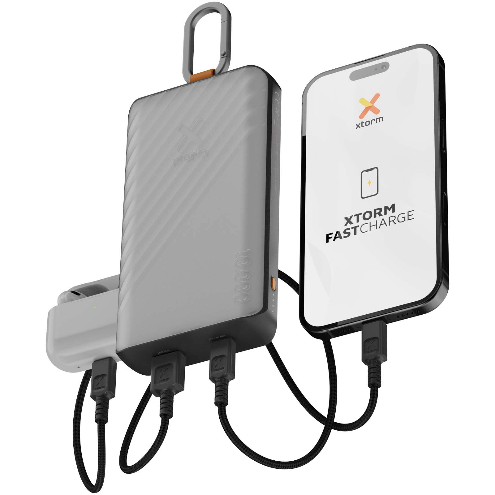 Xtorm XG2S101 Go2 10 000 mAh 15 W solcellsdriven powerbank med belysning
