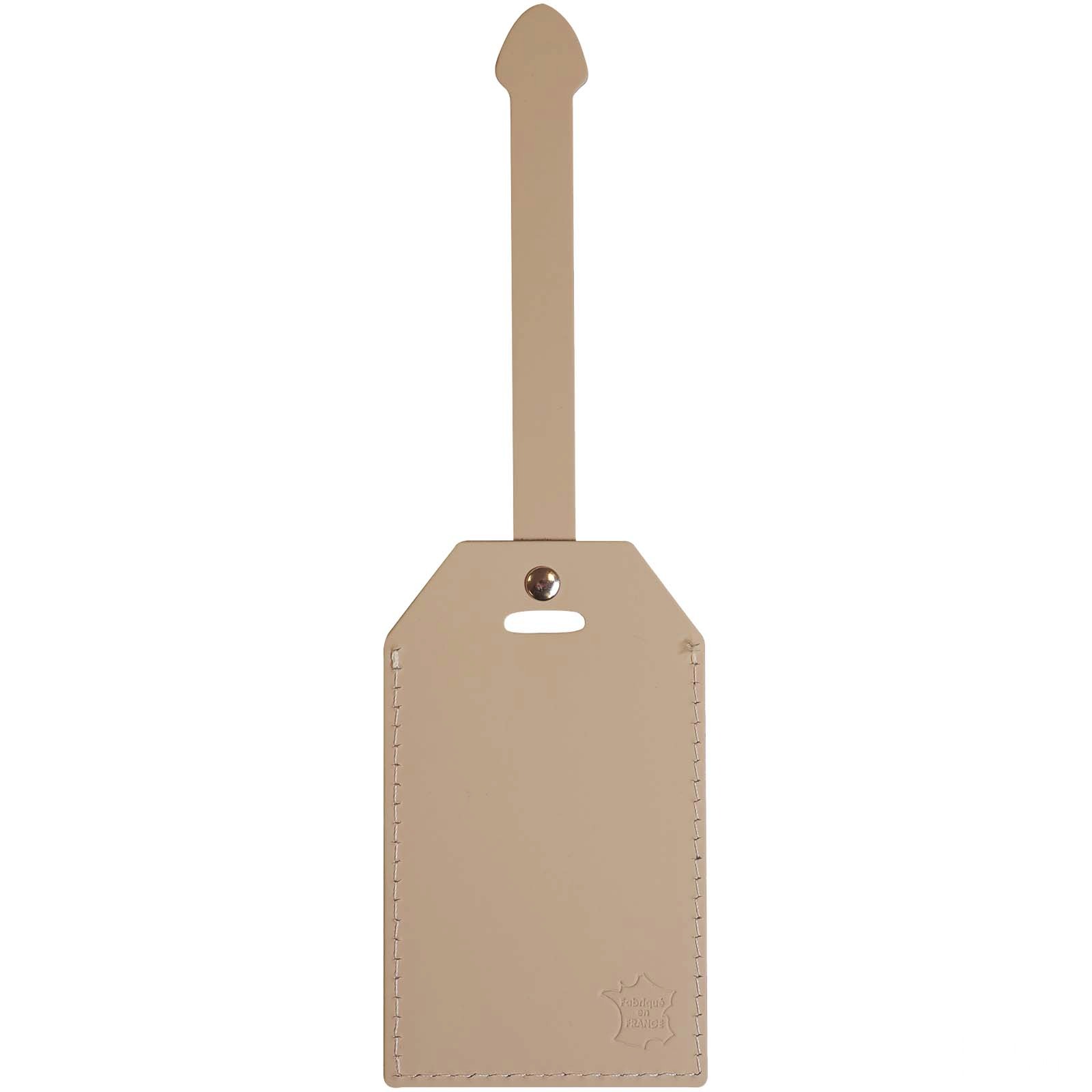 Citizen Green Milou bagasjelapp i resirkulert skinn - Beige med trykk