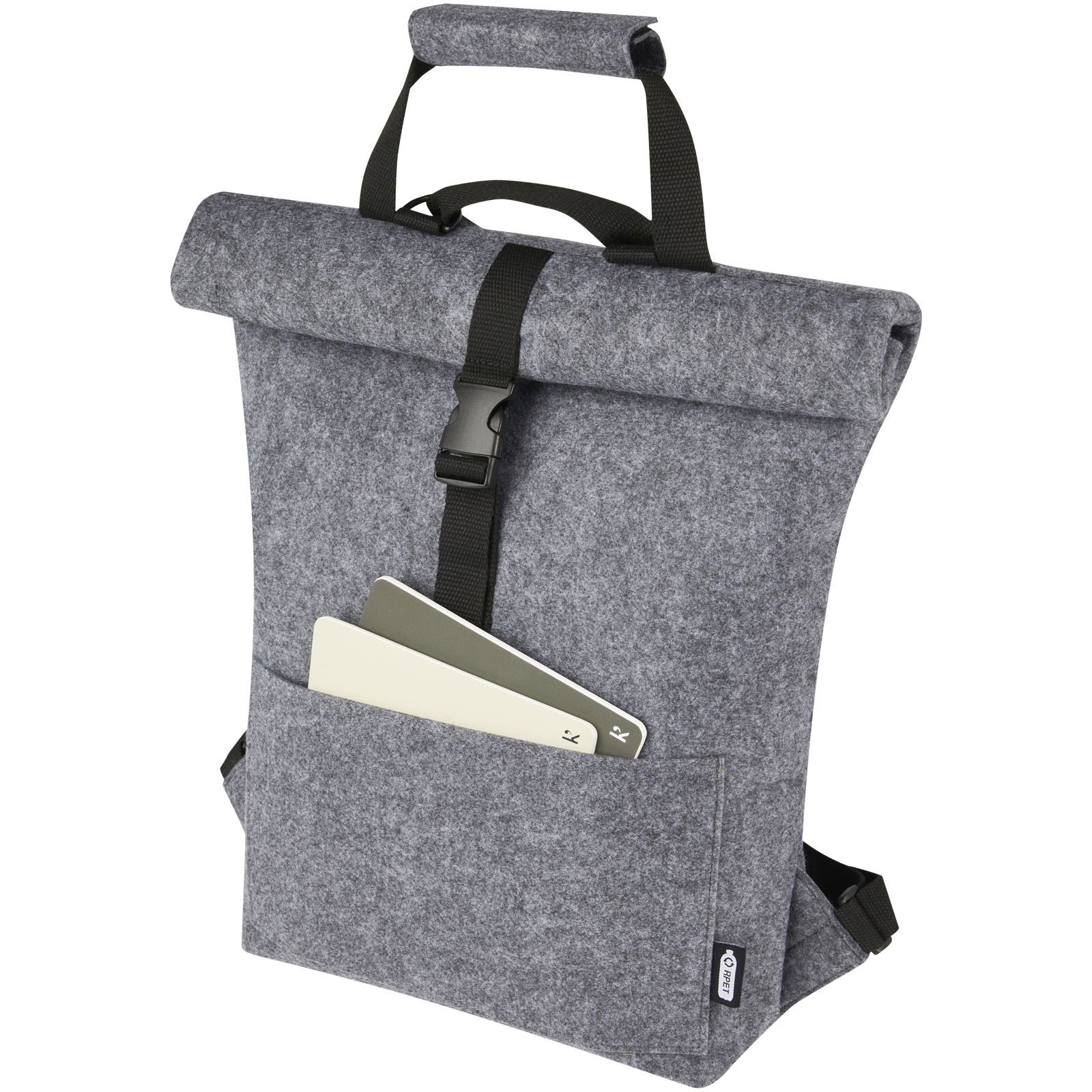 Felta GRS recycled felt roll-top bike bag 13L