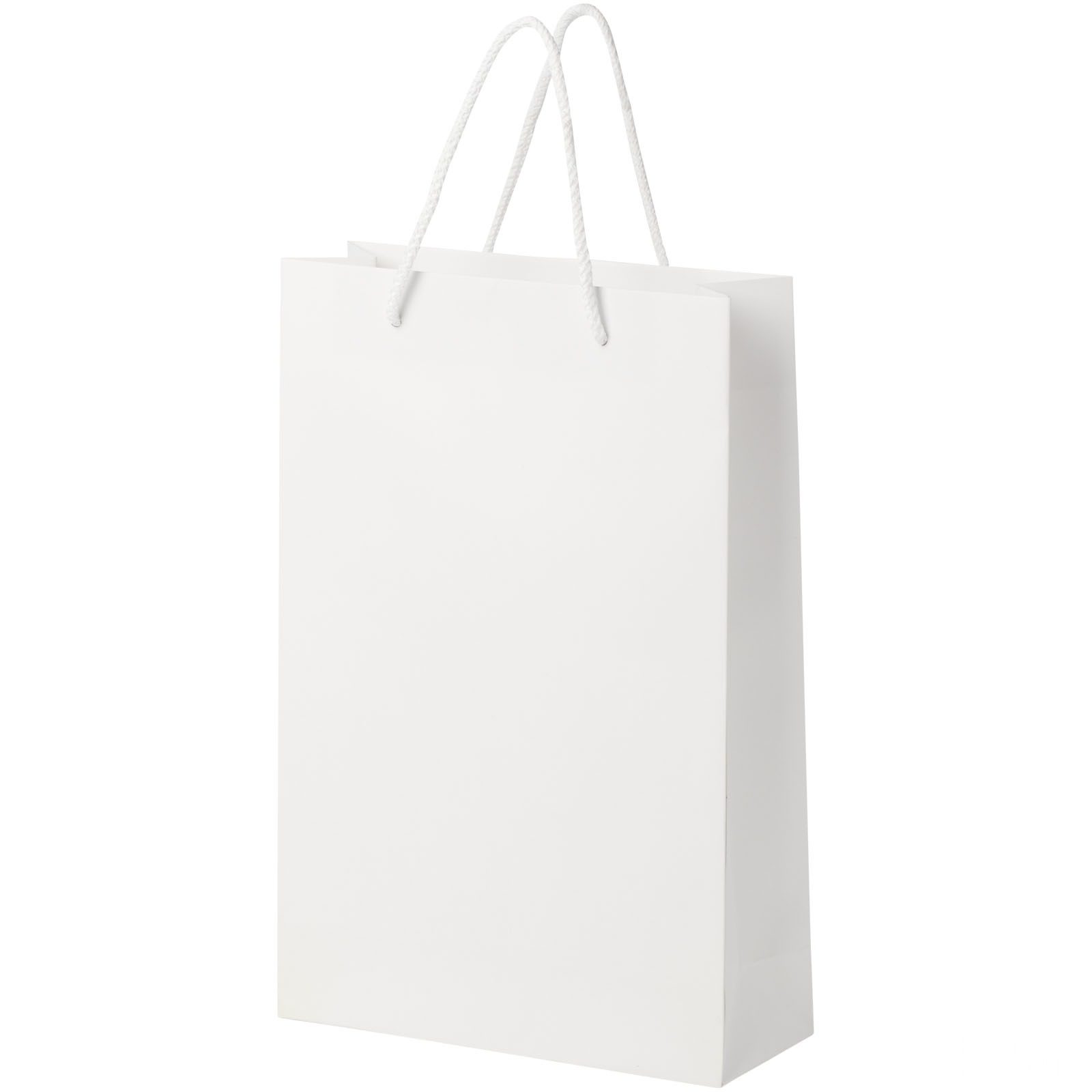 Håndlaget 170 g/m2 pose i integra-papir med plasthåndtak – 24 x 9 x 36 cm