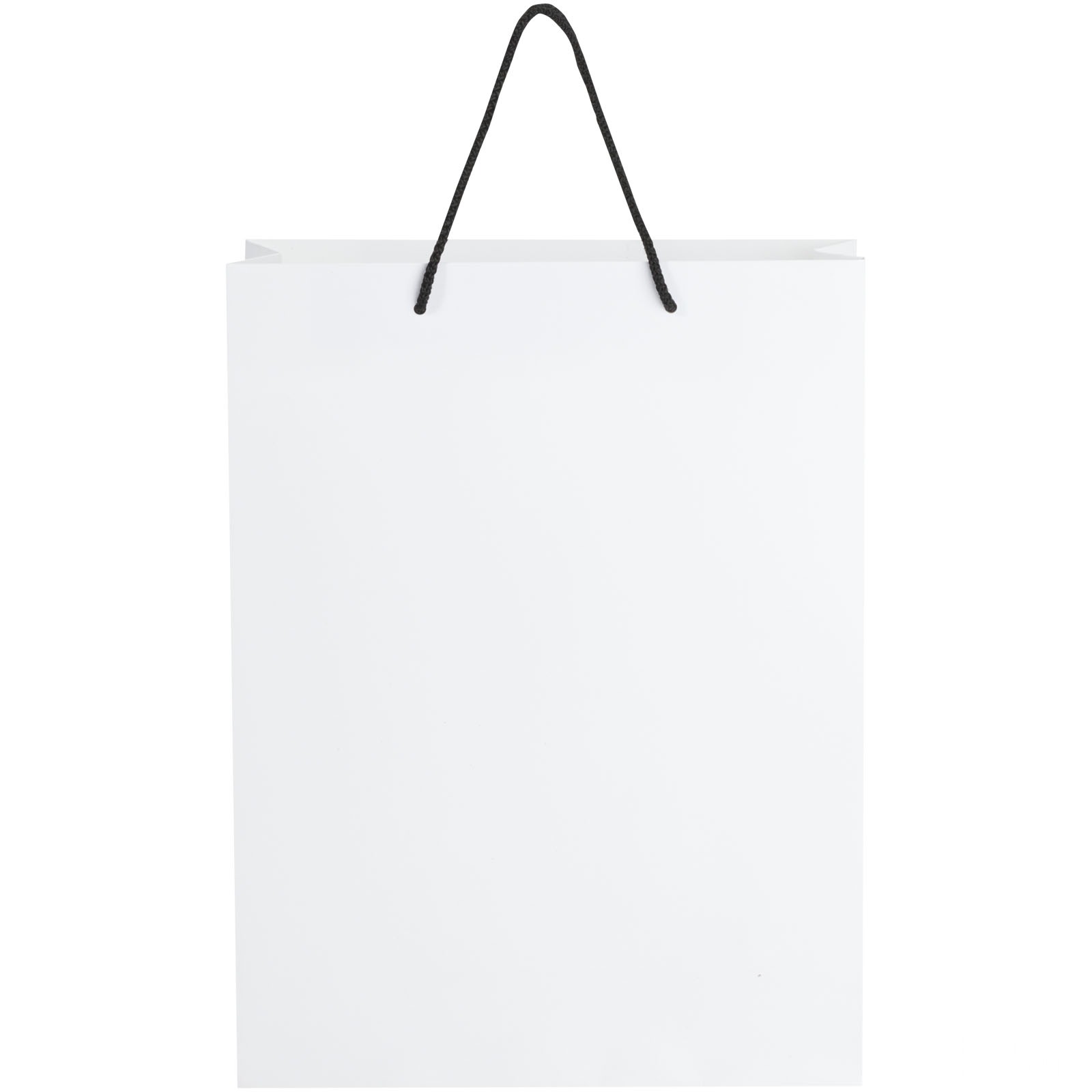 Håndlaget 170 g/m2 pose i integra-papir med plasthåndtak – 31 x 12 x 41 cm - Vit, bakside