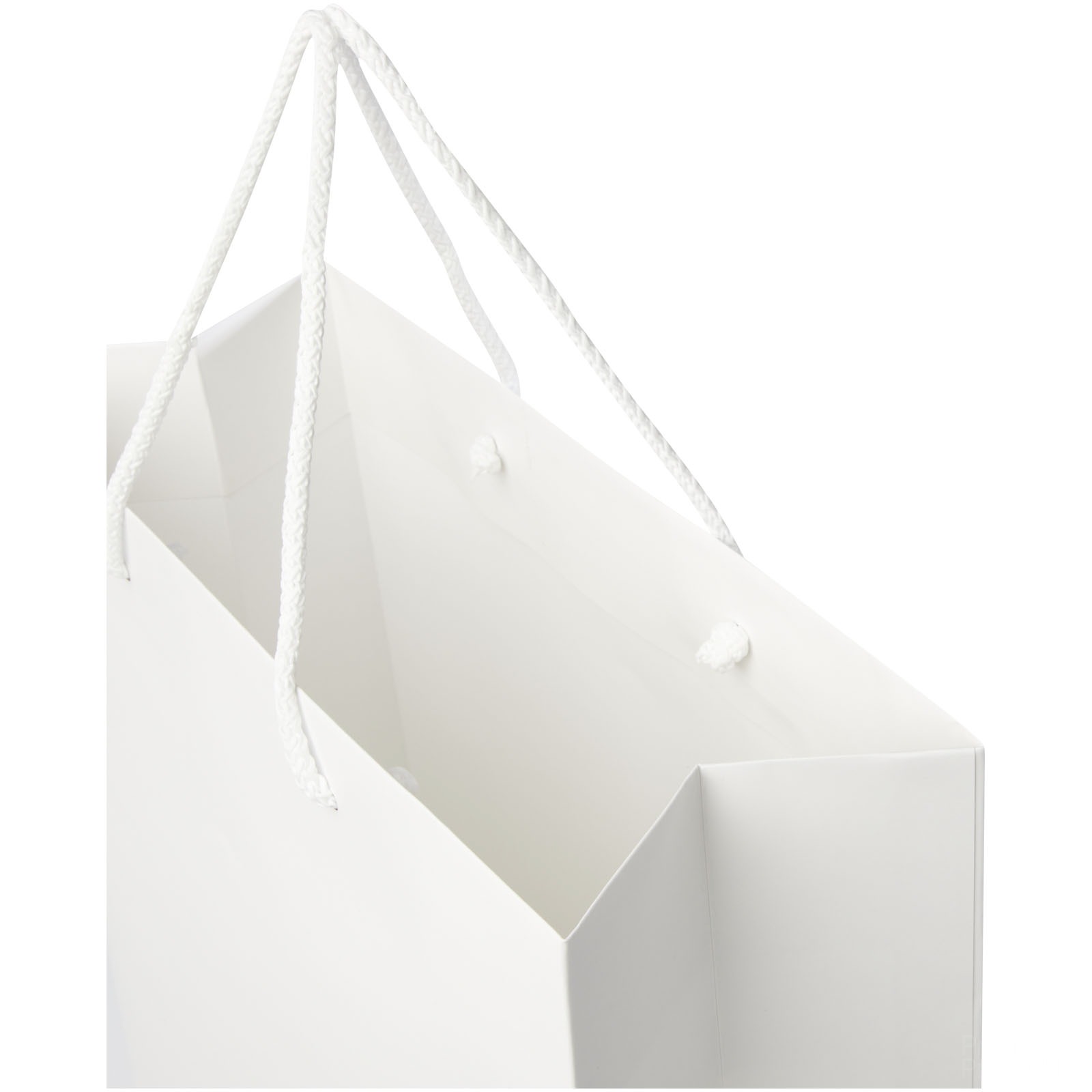 Håndlaget 170 g/m2 pose i integra-papir med plasthåndtak – 31 x 12 x 41 cm