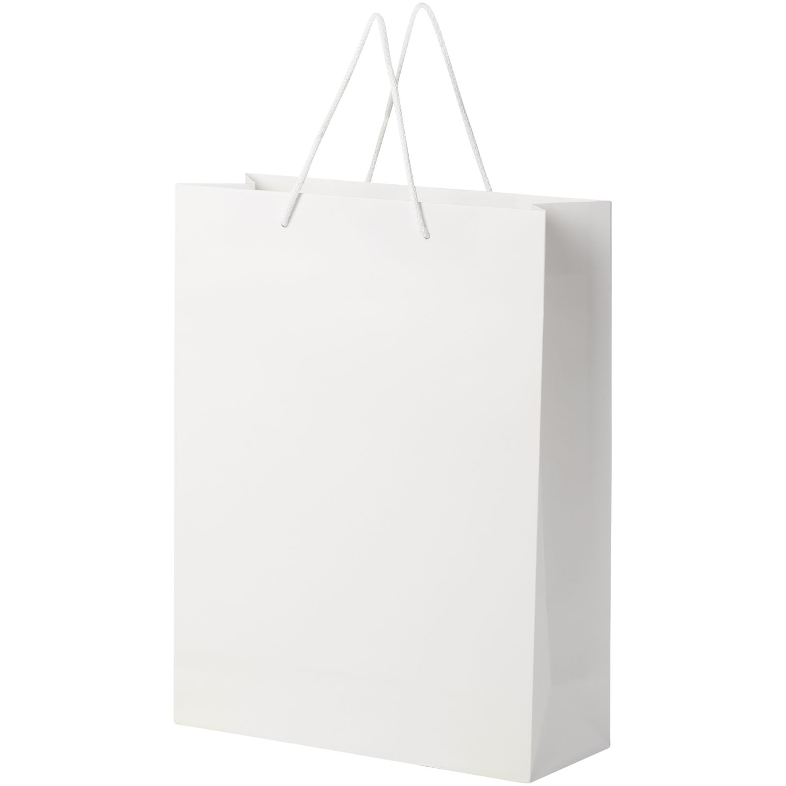 Håndlaget 170 g/m2 pose i integra-papir med plasthåndtak – 31 x 12 x 41 cm