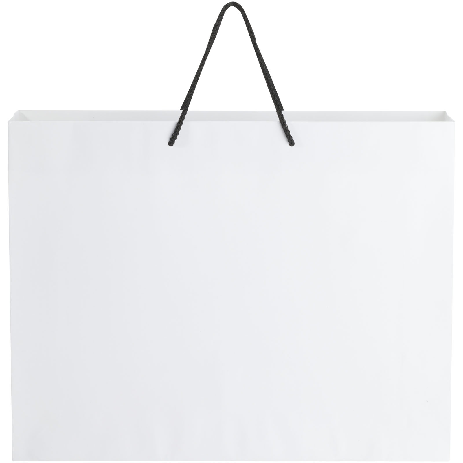 Håndlaget 170 g/m2 pose i integra-papir med plasthåndtak – 45 x 10 x 35 cm - Vit, bakside