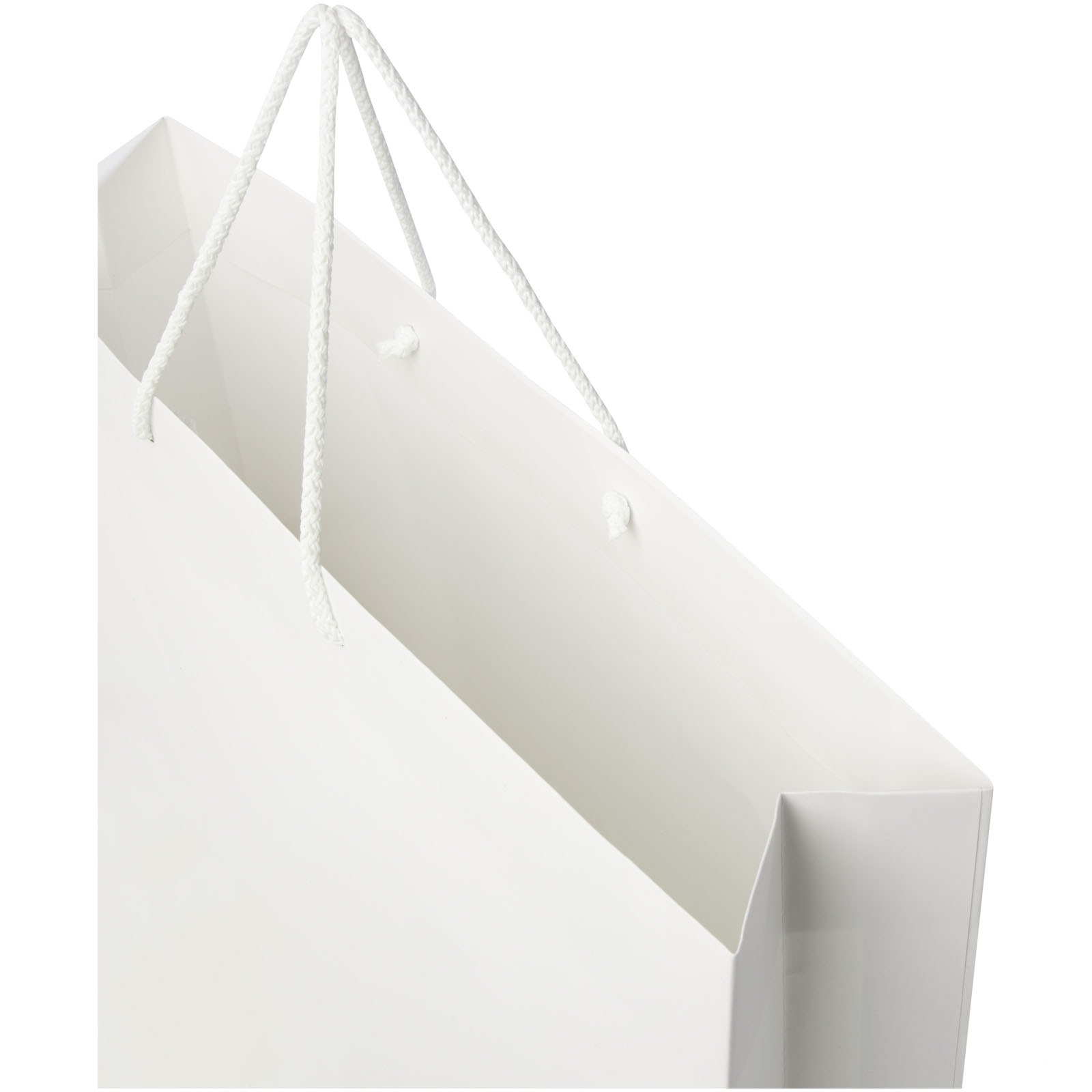 Håndlaget 170 g/m2 pose i integra-papir med plasthåndtak – 45 x 10 x 35 cm