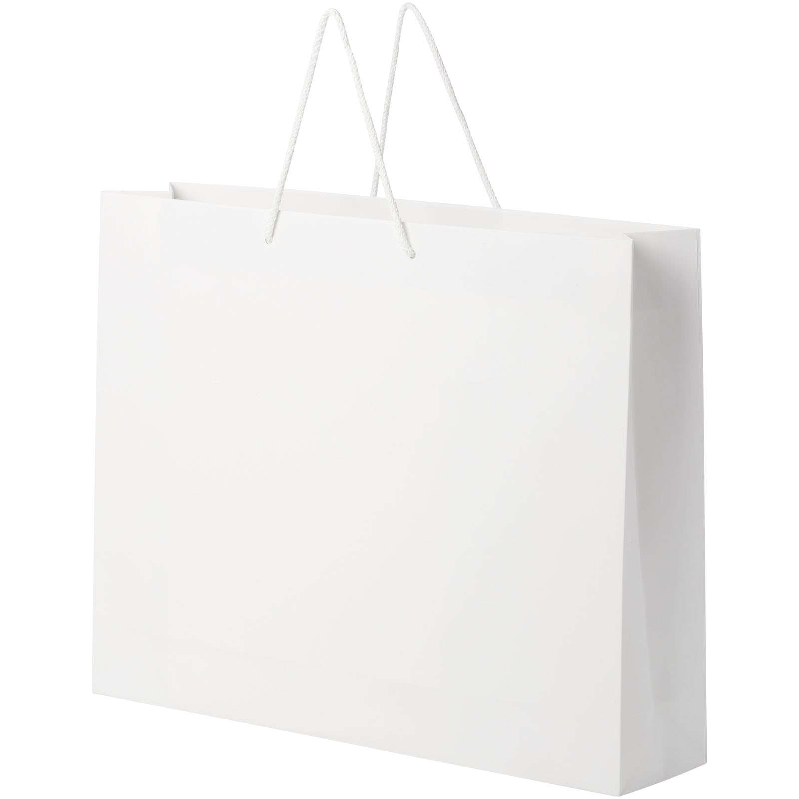Håndlaget 170 g/m2 pose i integra-papir med plasthåndtak – 45 x 10 x 35 cm