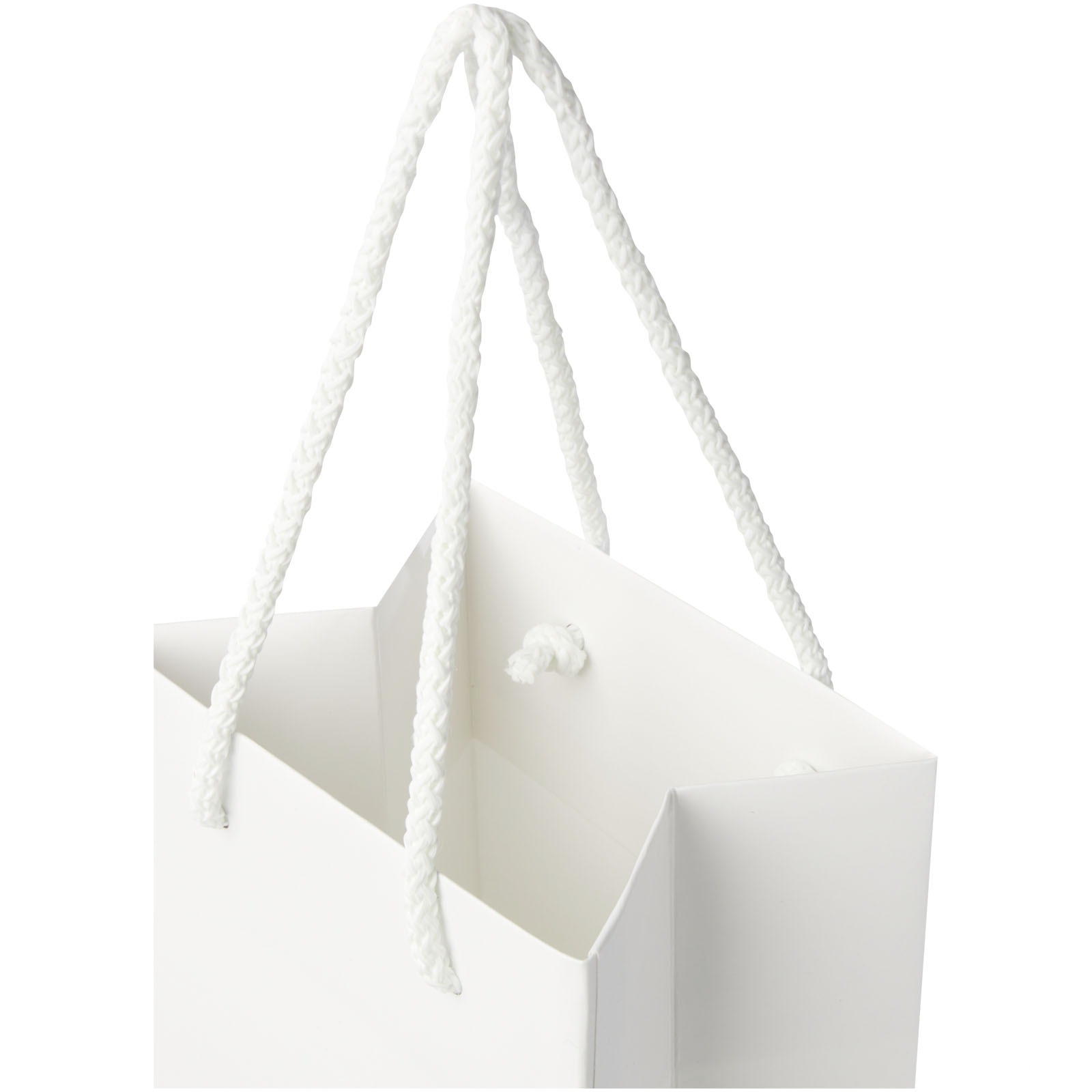 Håndlaget 170 g/m2 vinflaskepose av integra-papir med plasthåndtak – 12 x 9 x 37 cm