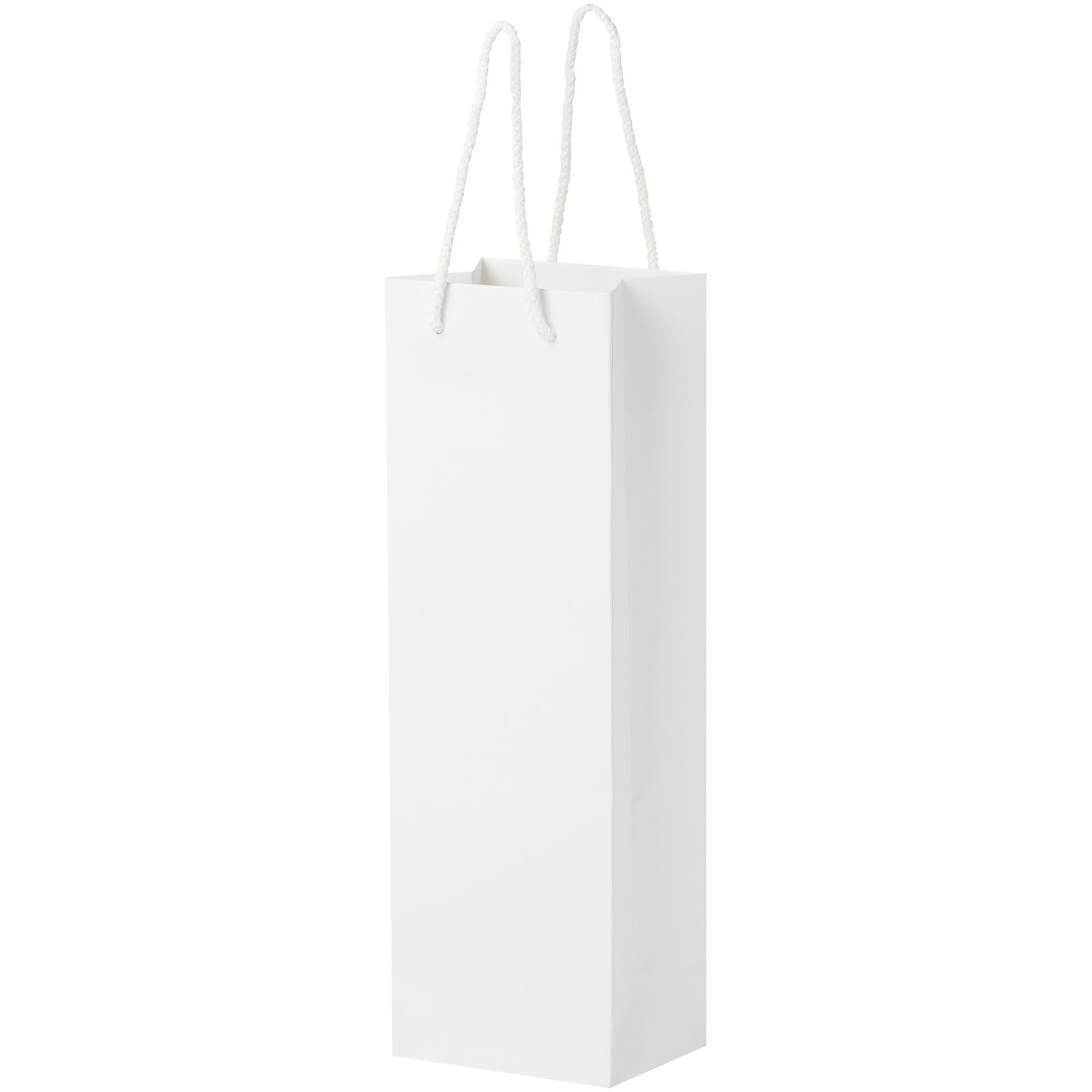 Håndlaget 170 g/m2 vinflaskepose av integra-papir med plasthåndtak – 12 x 9 x 37 cm