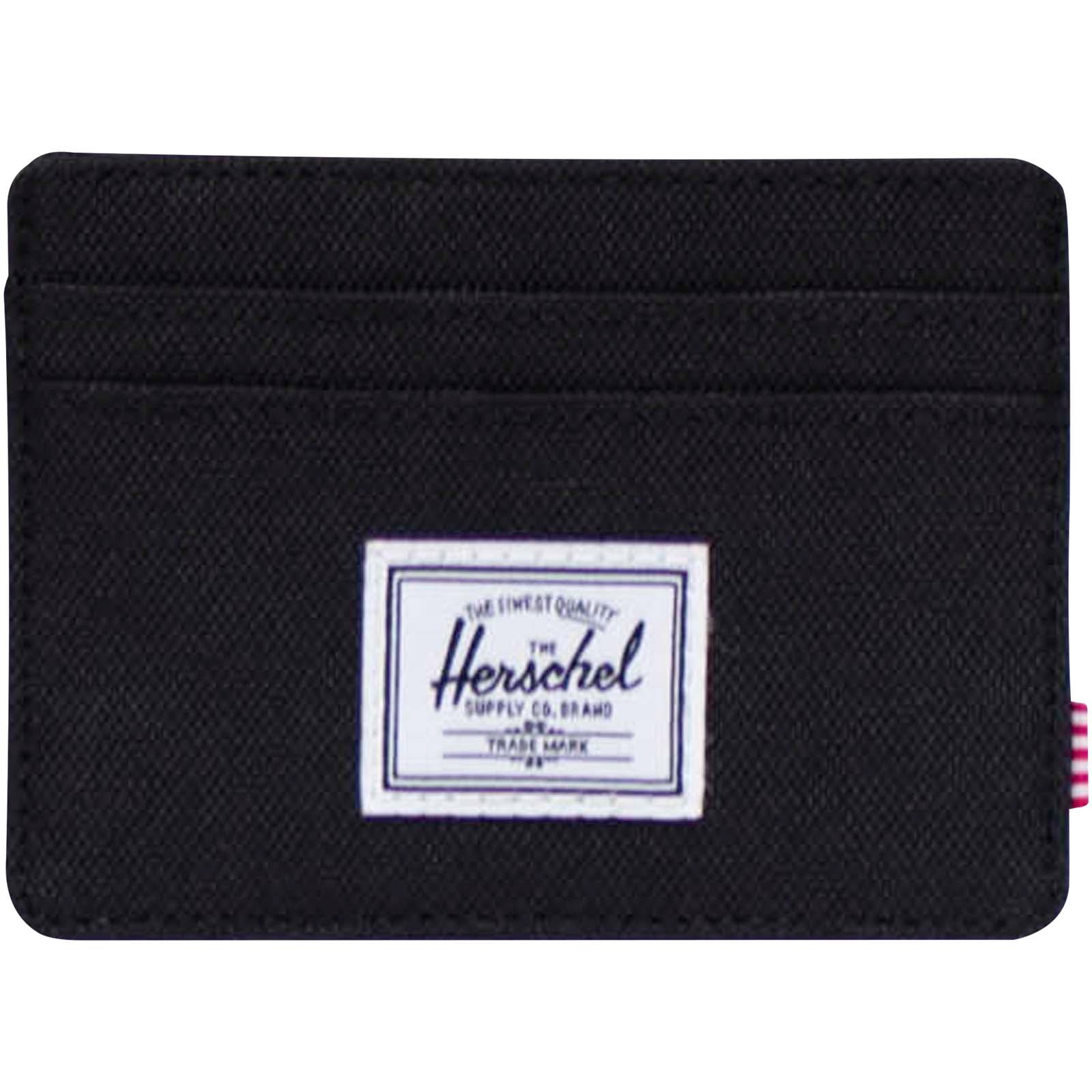 Herschel Charlie RFID-kortholder av resirkulert materiale med trykk - Svart, forside