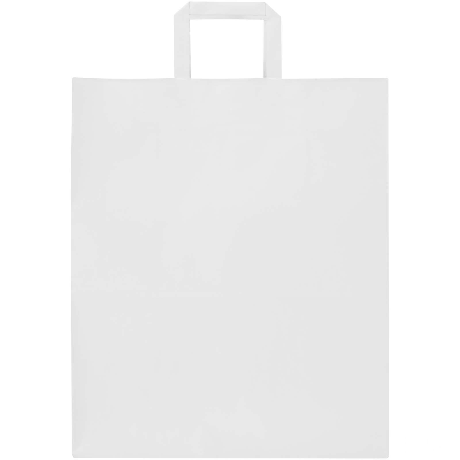 Kraftpapirpose 80–90 g/m2 med flate håndtak – 32 x 17 x 39 cm - Vit, forside