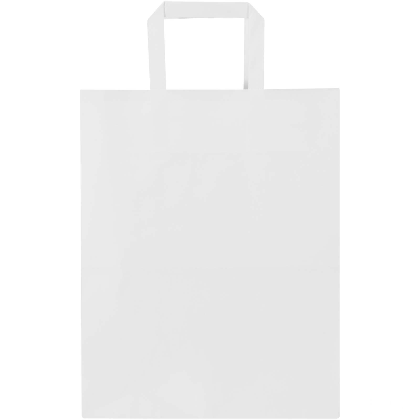 Kraftpapirpose 80 g/m2 med flate håndtak – 25 x 15 x 32 cm - Vit, forside