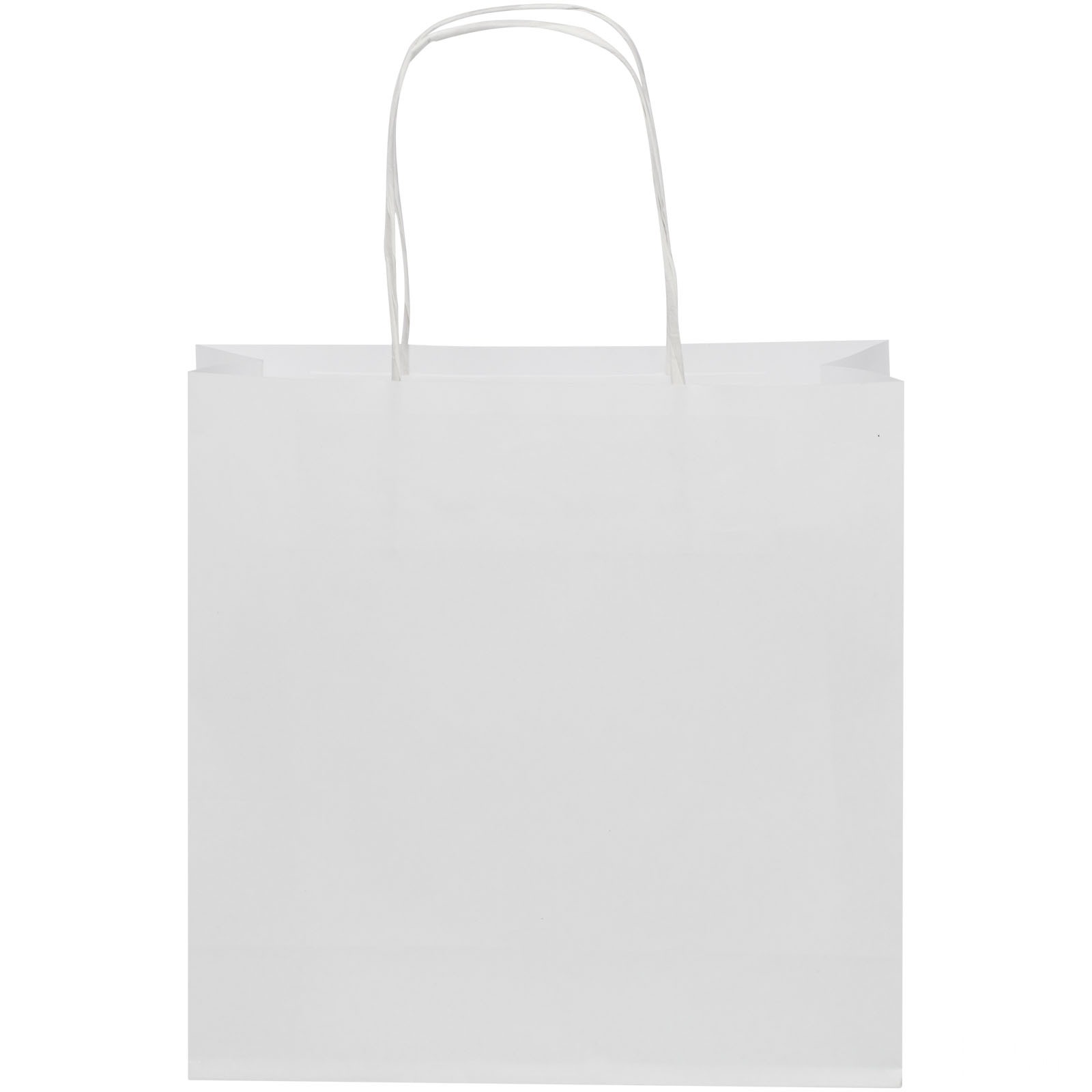Kraftpapirpose 120 g/m2 med tvinnede håndtak – 24 x 9 x 24 cm - Vit, bakside