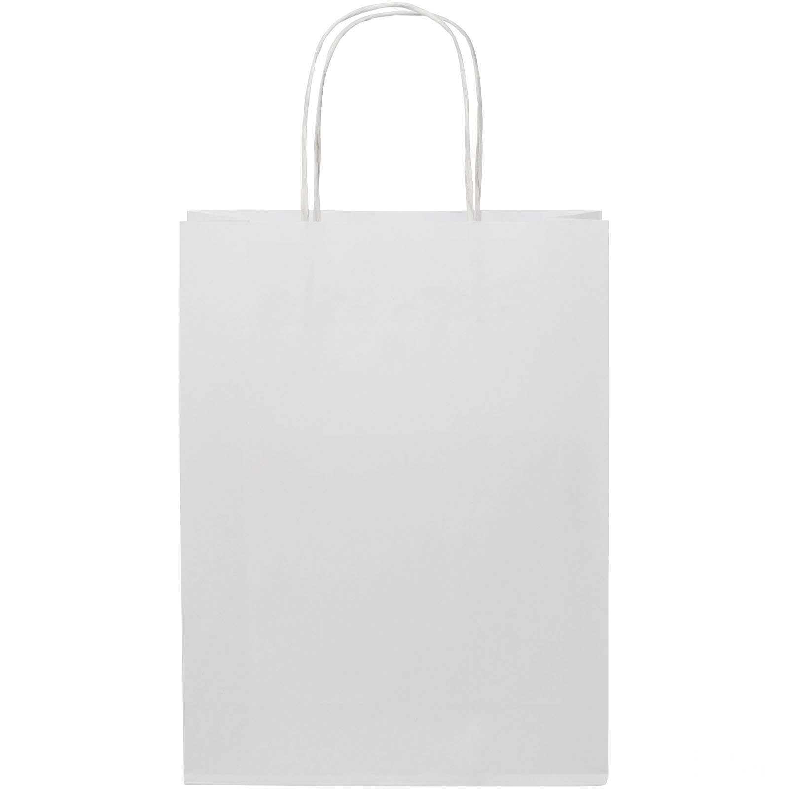 Kraftpapirpose 120 g/m2 med tvinnede håndtak – 24 x 9 x 32 cm - Vit, bakside