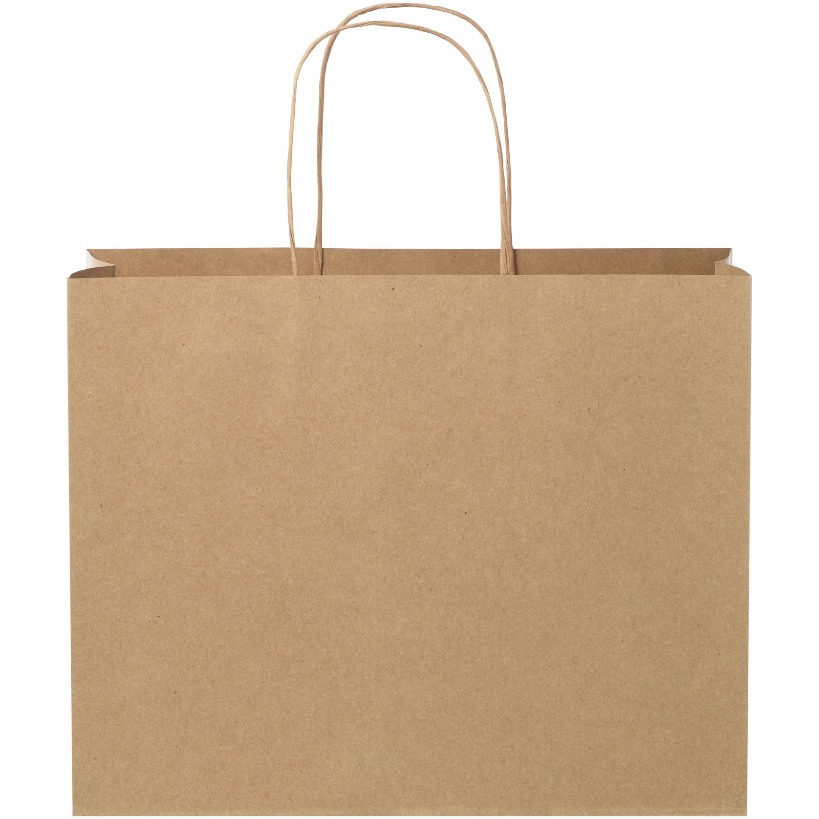 Kraftpapirpose 120 g/m2 med tvinnede håndtak – 31 x 12 x 25 cm - Kraftbrun, bakside