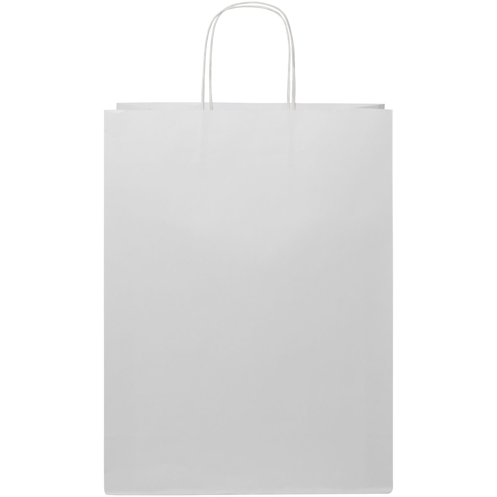 Kraftpapirpose 120 g/m2 med tvinnede håndtak – 31 x 12 x 41 cm - Vit, bakside