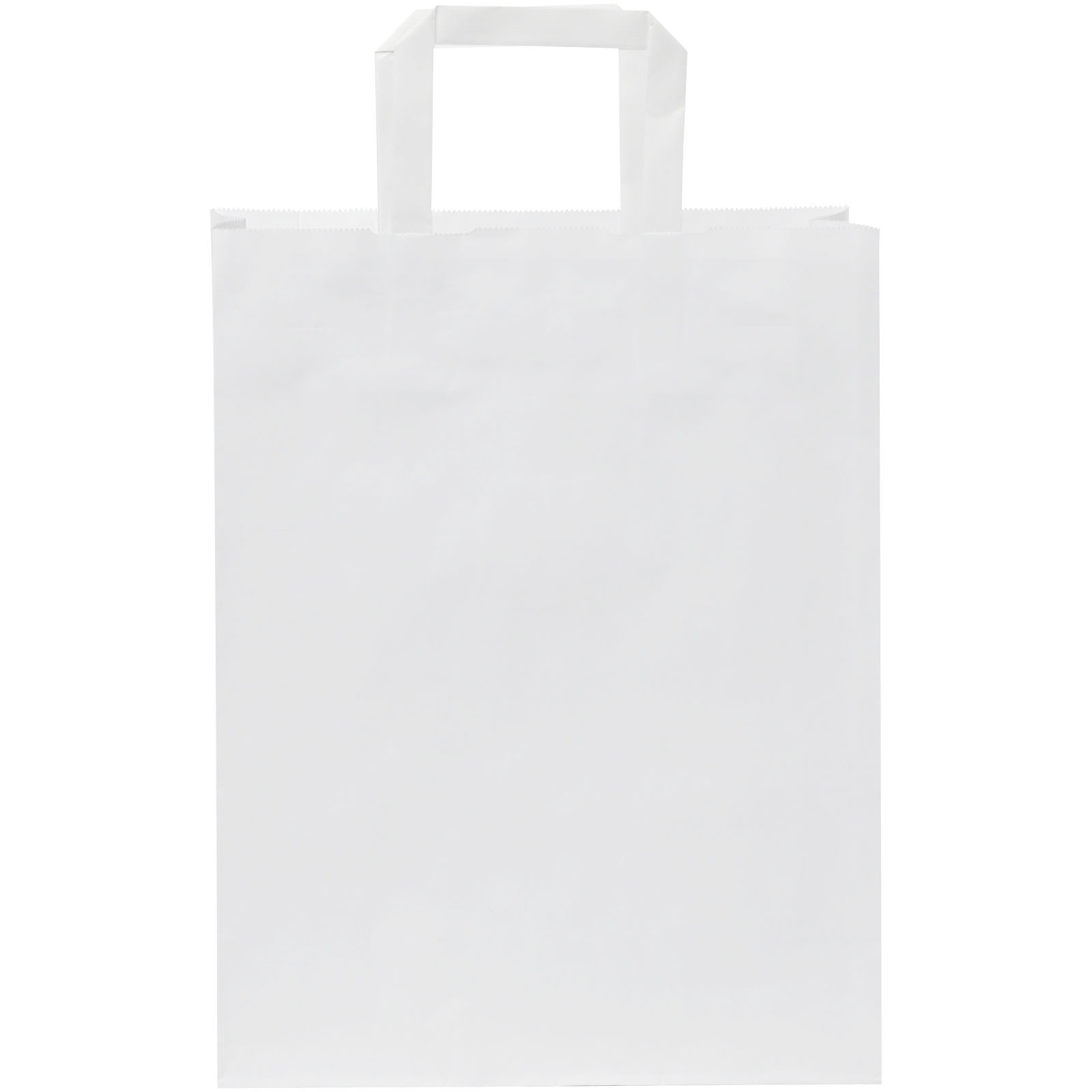 Kraftpapirpose 80-90 g/m2 med flate håndtak – 25 x 11 x 31 cm - Vit, forside