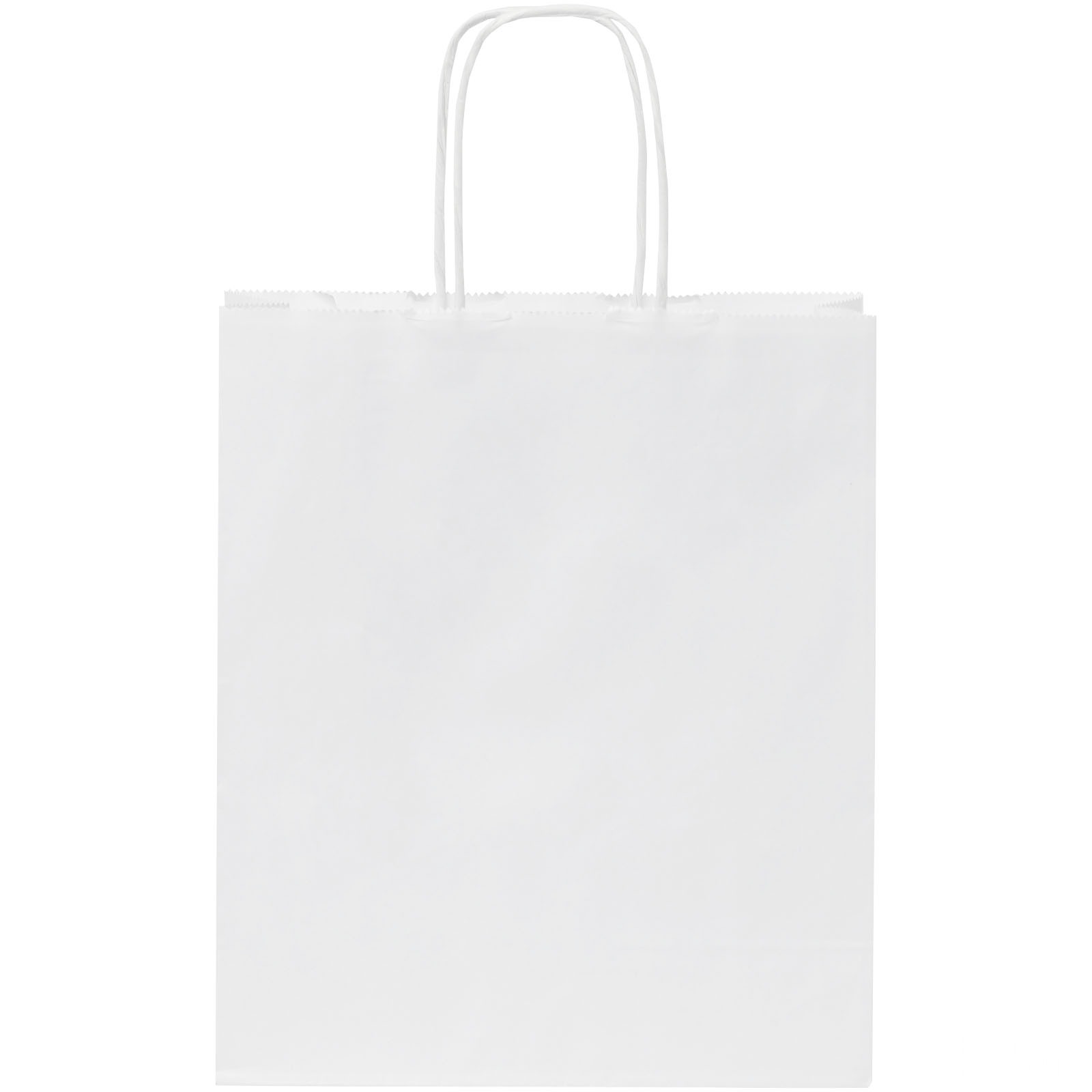 Kraftpapirpose 80 g/m2 med tvinnede håndtak – 18 x 8 x 21 cm - Vit, forside