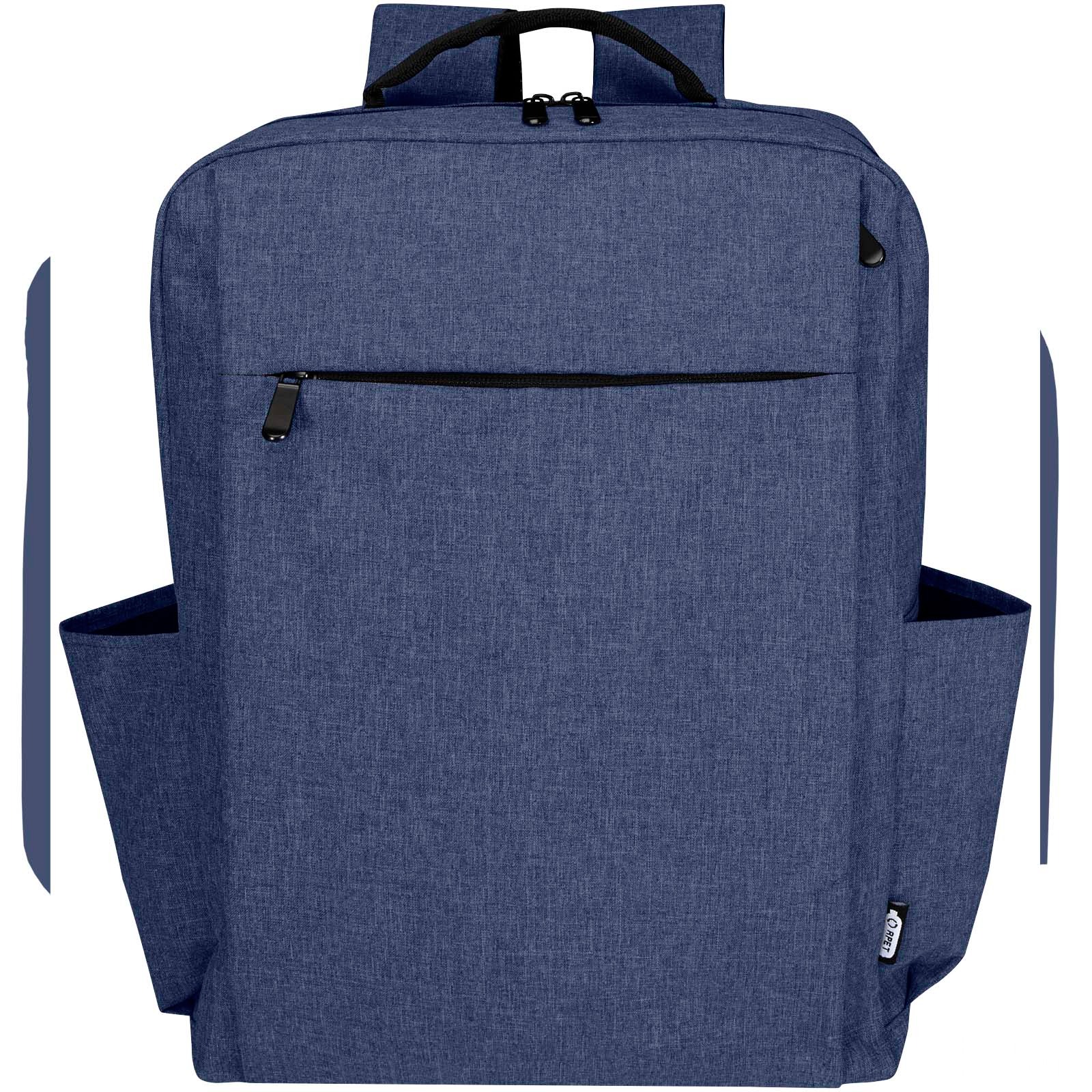 Libra 15" laptopveske av GRS-gjenvunnet materiale, 15L med trykk - Melerad marinblå, forside