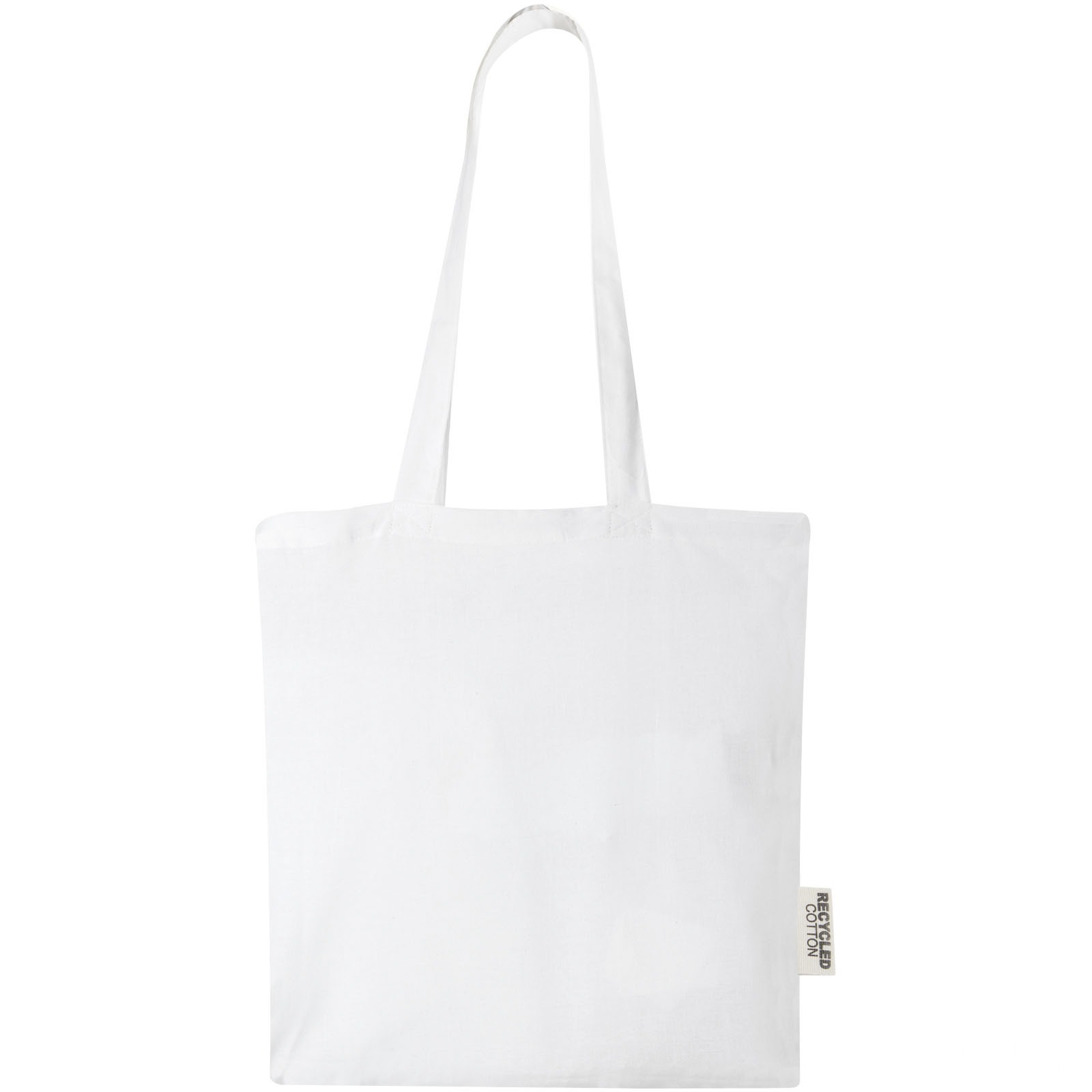 Madras 140 g/m2 GRS recycled cotton tote bag 7L - Vit, front view