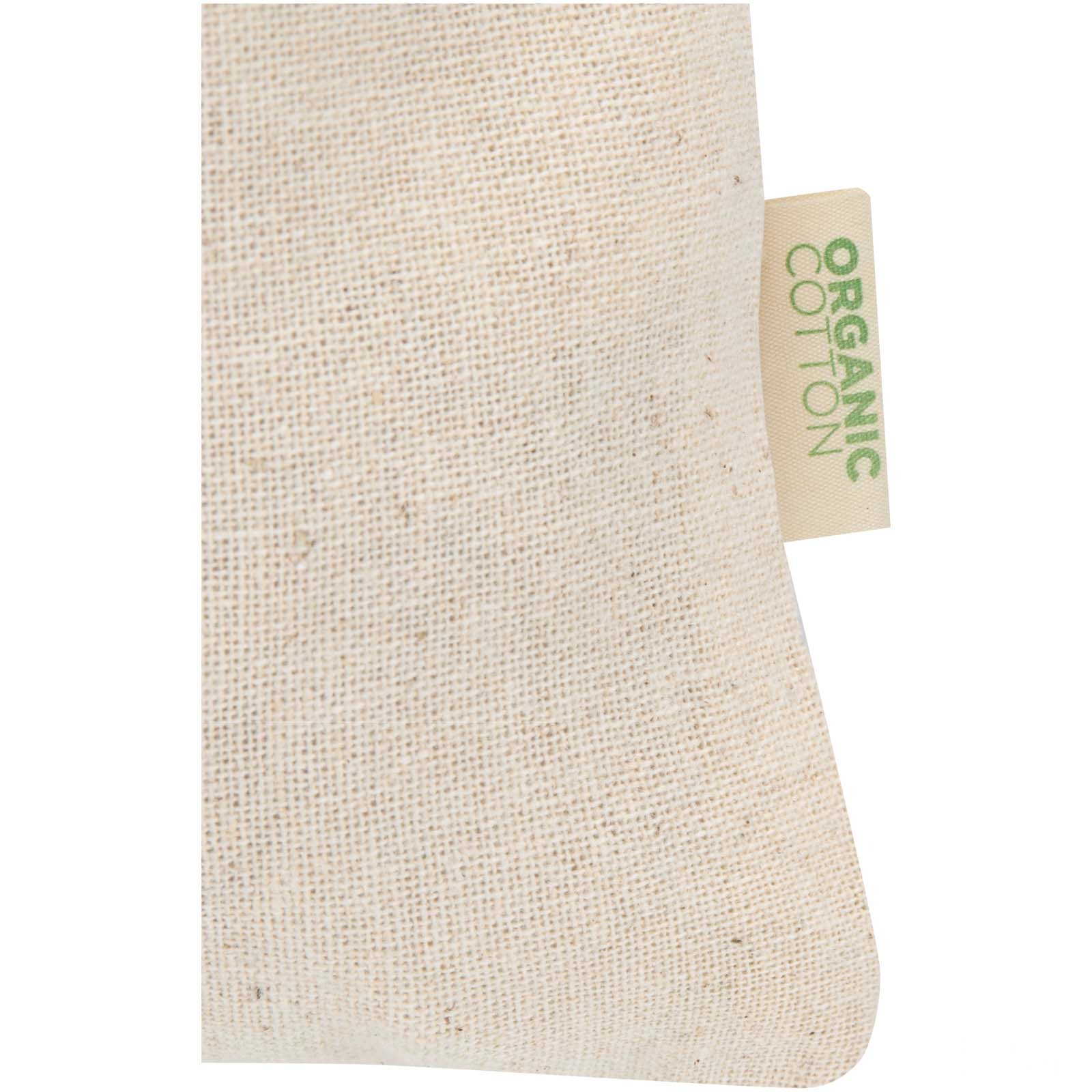 Odisha 140 g/m² presentpåse av ekologiskt OCS-material – 15 x 10 cm  - Natur med tryck