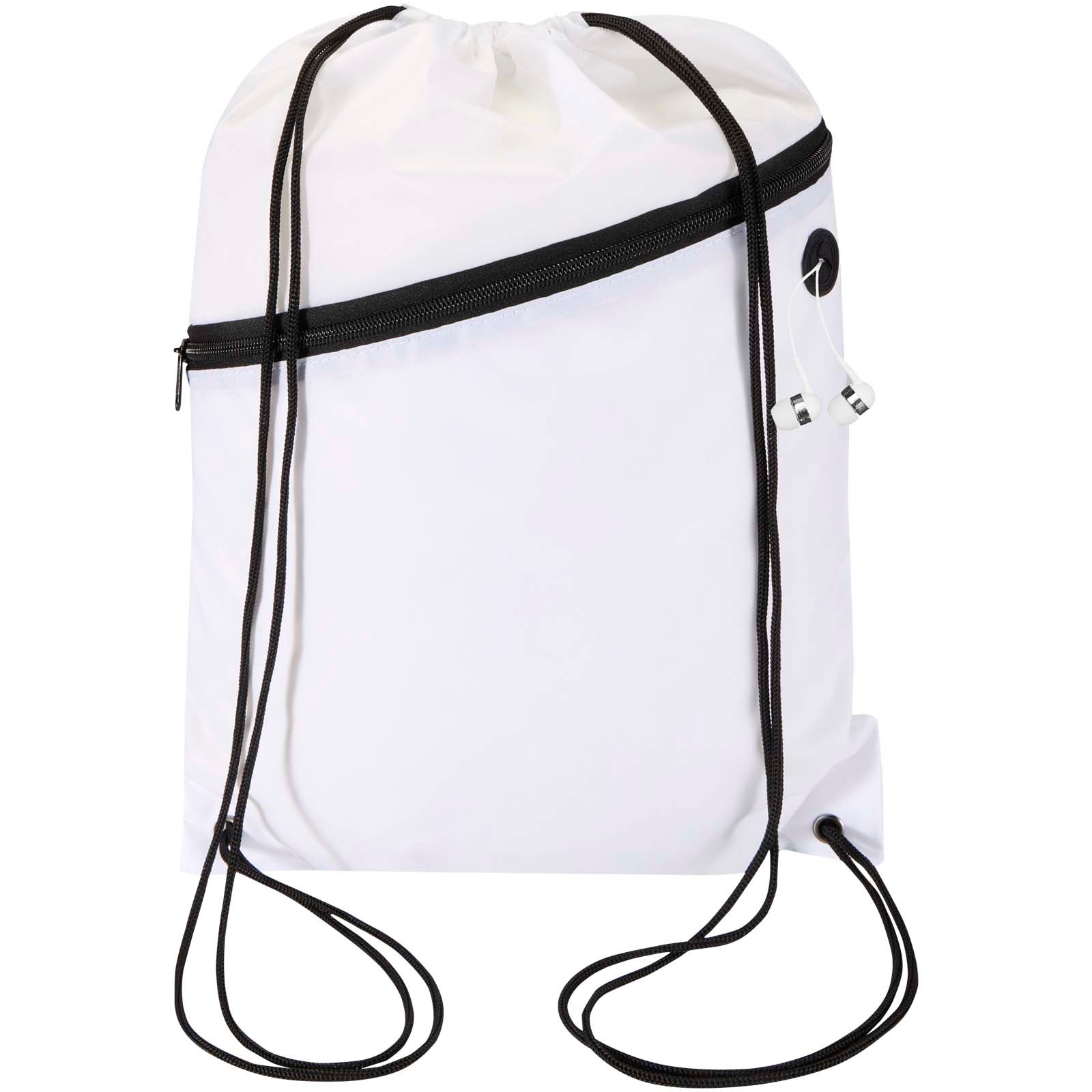 Oriole RPET-gympapåse med dragsko och framficka med dragkedja 5 liter