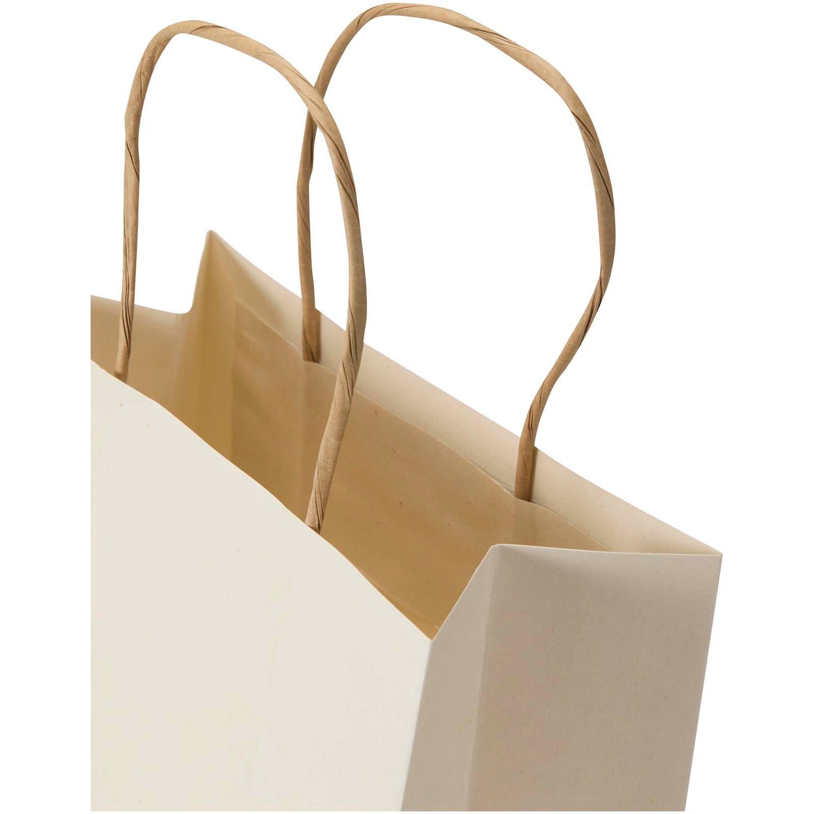 Paper bag 150 g/m² made from agricultural waste with twisted handles – 18 x 9 x 23 cm