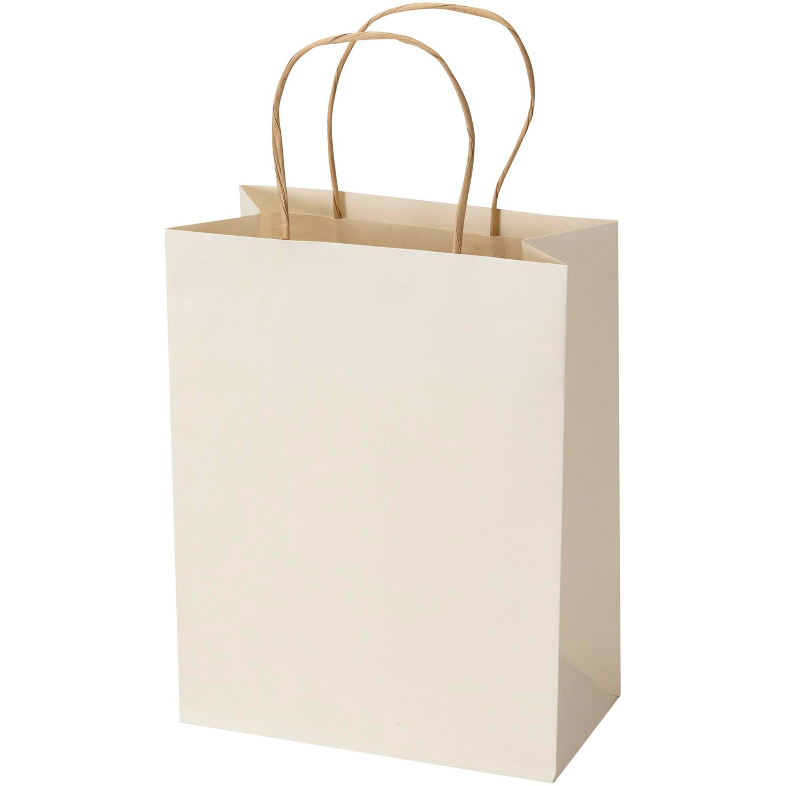 Paper bag 150 g/m² made from agricultural waste with twisted handles – 18 x 9 x 23 cm