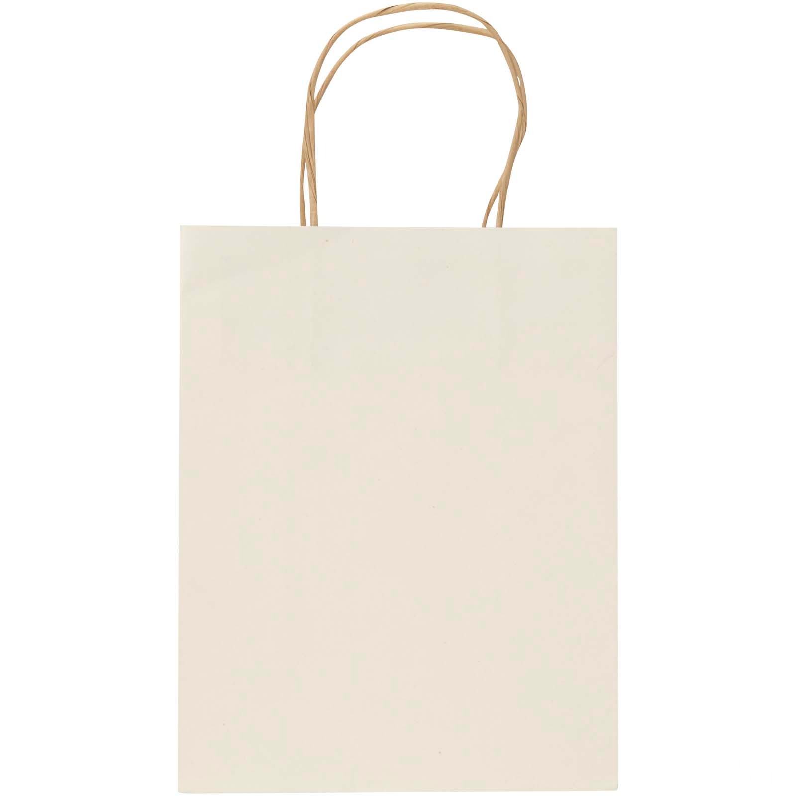 Papirpose 150 g/m² av jordbruksavfall med tvinnede håndtak – 18 x 9 x 23 cm - Naturvit, forside