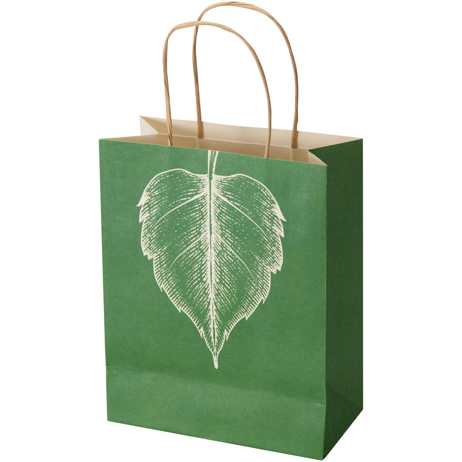Paper bag 150 g/m² made from agricultural waste with twisted handles – 18 x 9 x 23 cm