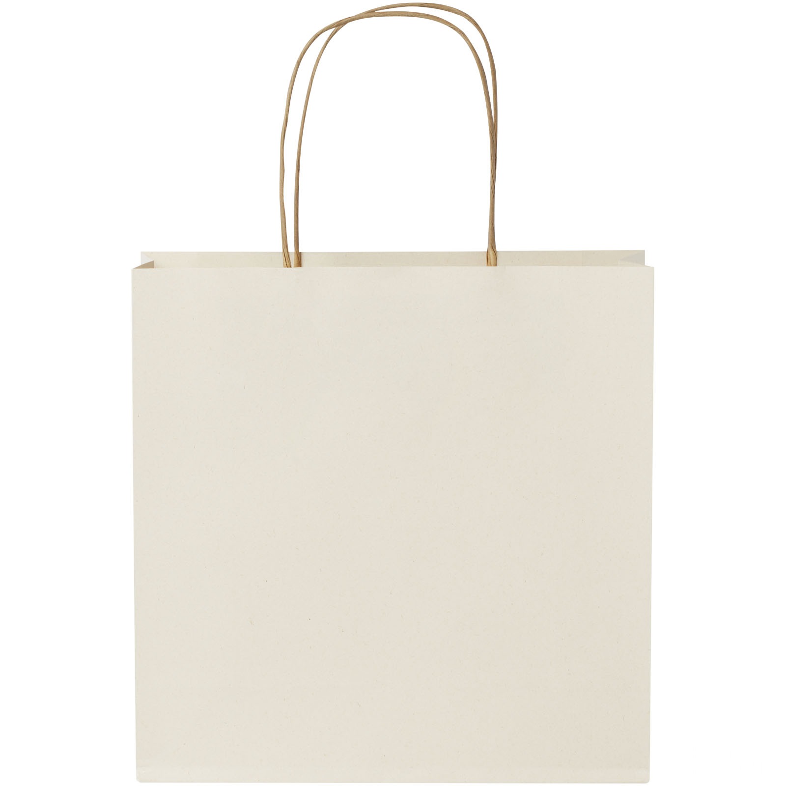 Papirpose 150 g/m2 av landbruksavfall med tvinnede håndtak – 24 x 9 x 24 cm - Naturvit, bakside