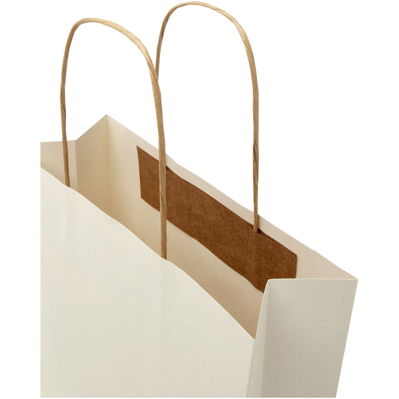 Papirpose 150 g/m2 av landbruksavfall med tvinnede håndtak – 24 x 9 x 24 cm