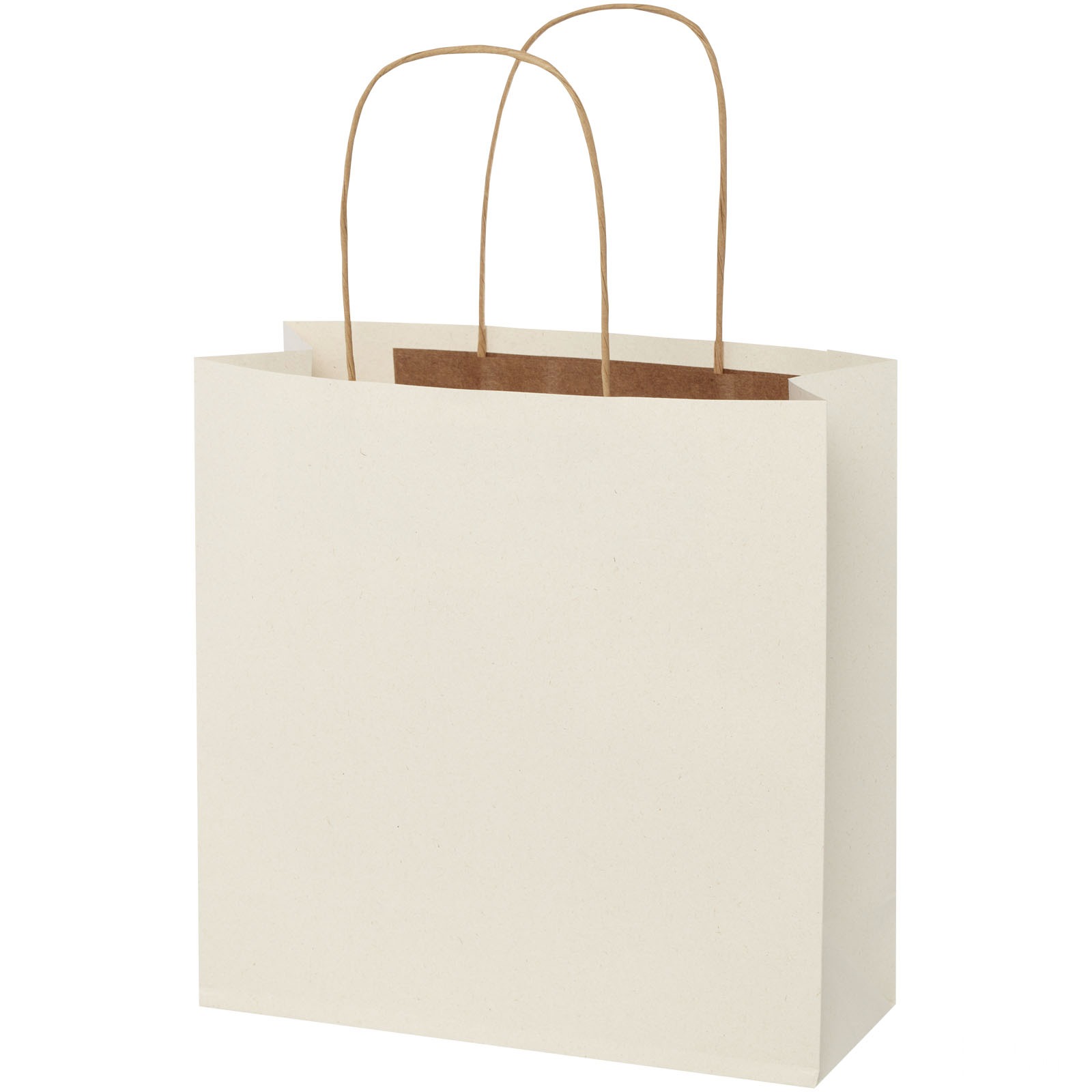Papirpose 150 g/m2 av landbruksavfall med tvinnede håndtak – 24 x 9 x 24 cm