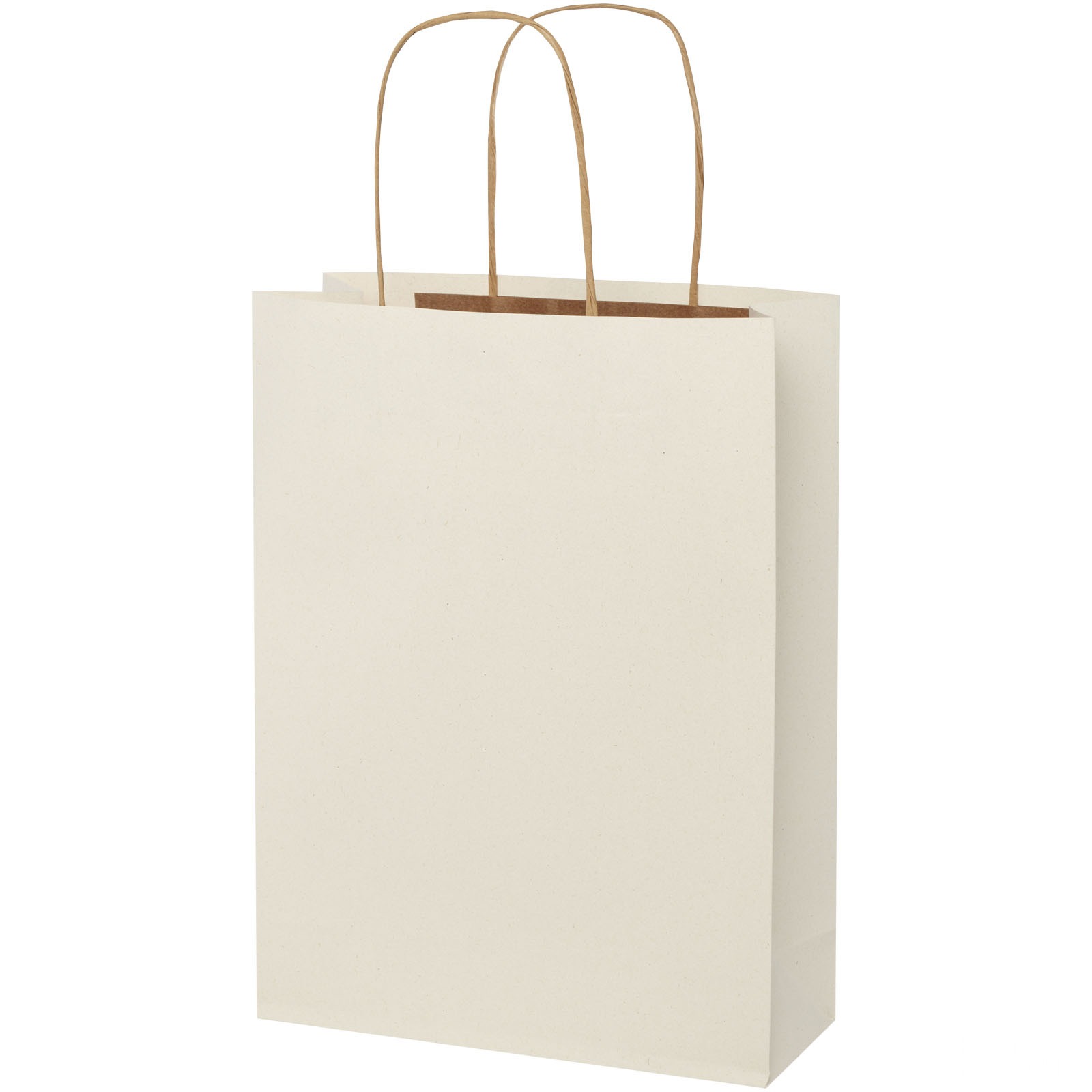 Papirpose 150 g/m2 av landbruksavfall med tvinnede håndtak – 24 x 9 x 32 cm
