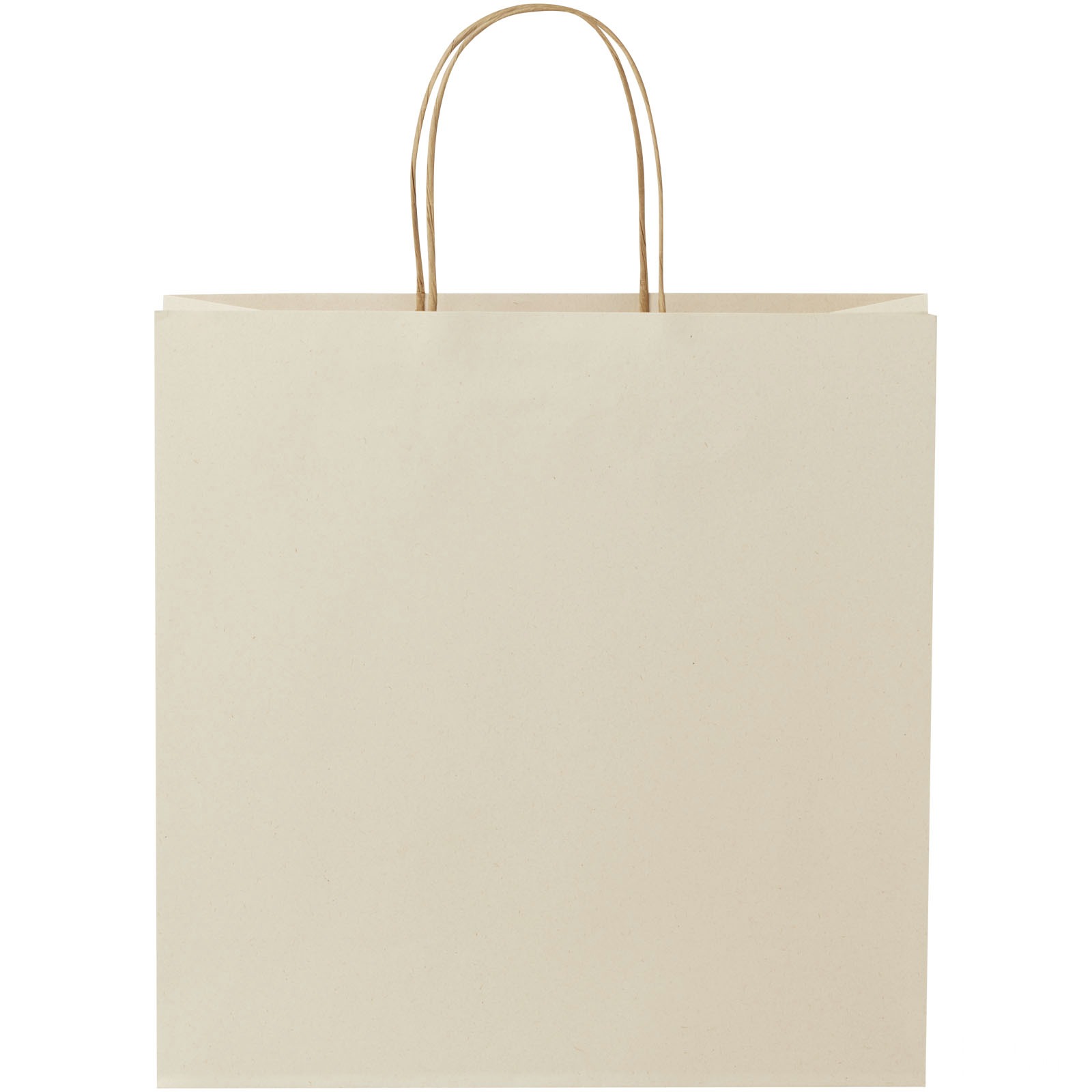 Papirpose 150 g/m2 av landbruksavfall med tvinnede håndtak – 31 x 12 x 31 cm - Naturvit, bakside