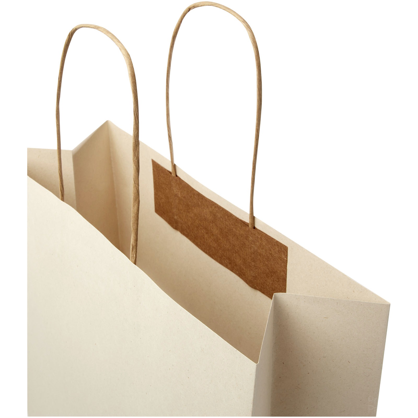 Papirpose 150 g/m2 av landbruksavfall med tvinnede håndtak – 31 x 12 x 41 cm