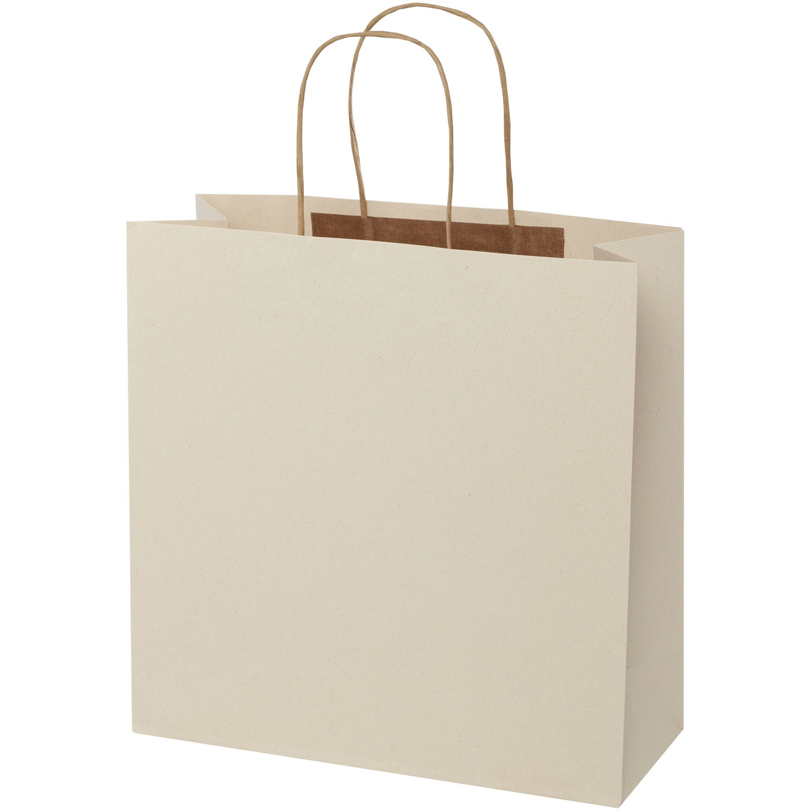 Papirpose 150 g/m2 av landbruksavfall med tvinnede håndtak – 31 x 12 x 31 cm