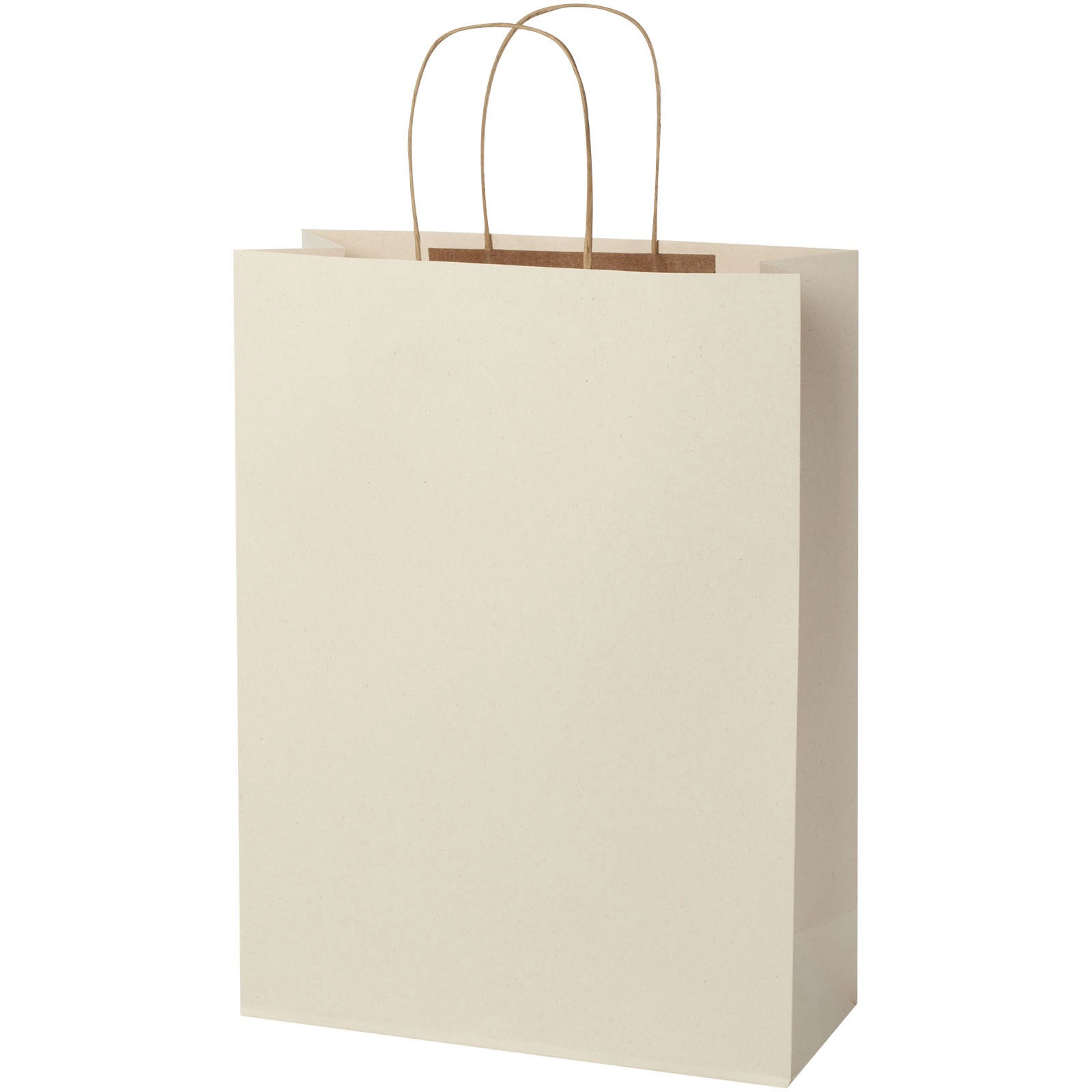 Papirpose 150 g/m2 av landbruksavfall med tvinnede håndtak – 31 x 12 x 41 cm