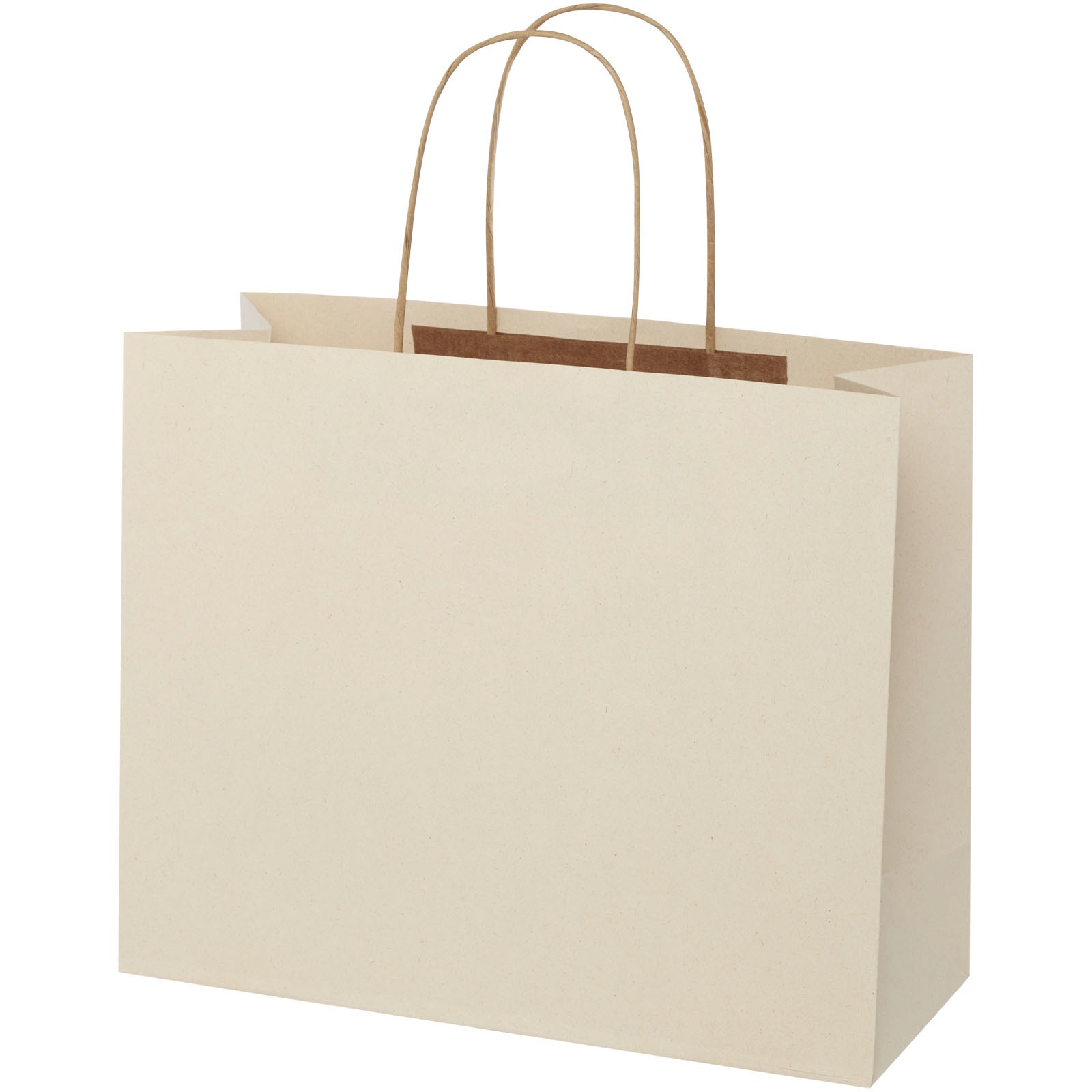 Papirpose 150 g/m2 av landbruksavfall med tvinnede håndtak – 31 x 12 x 25 cm