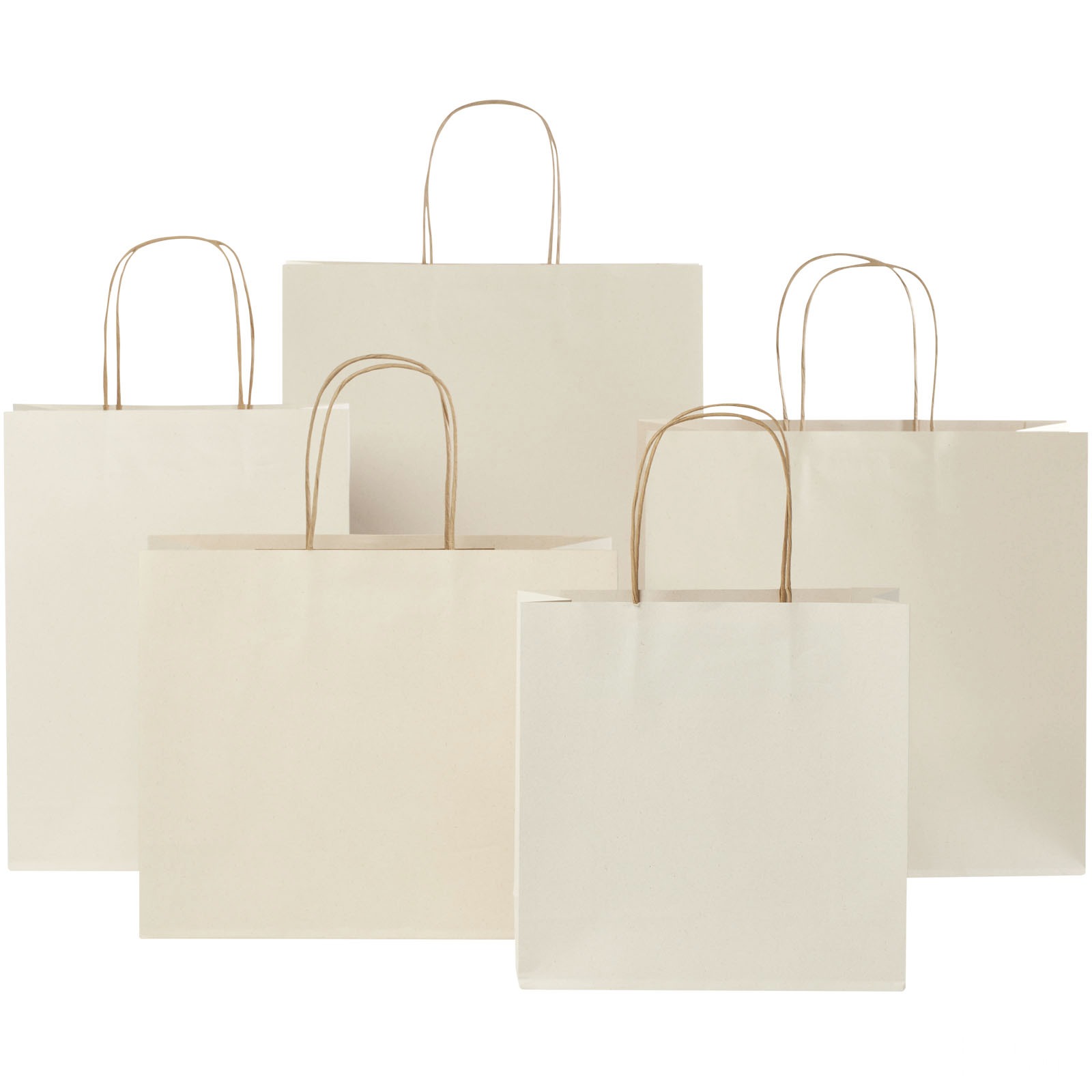 Papirpose 150 g/m2 av landbruksavfall med tvinnede håndtak – 31 x 12 x 25 cm