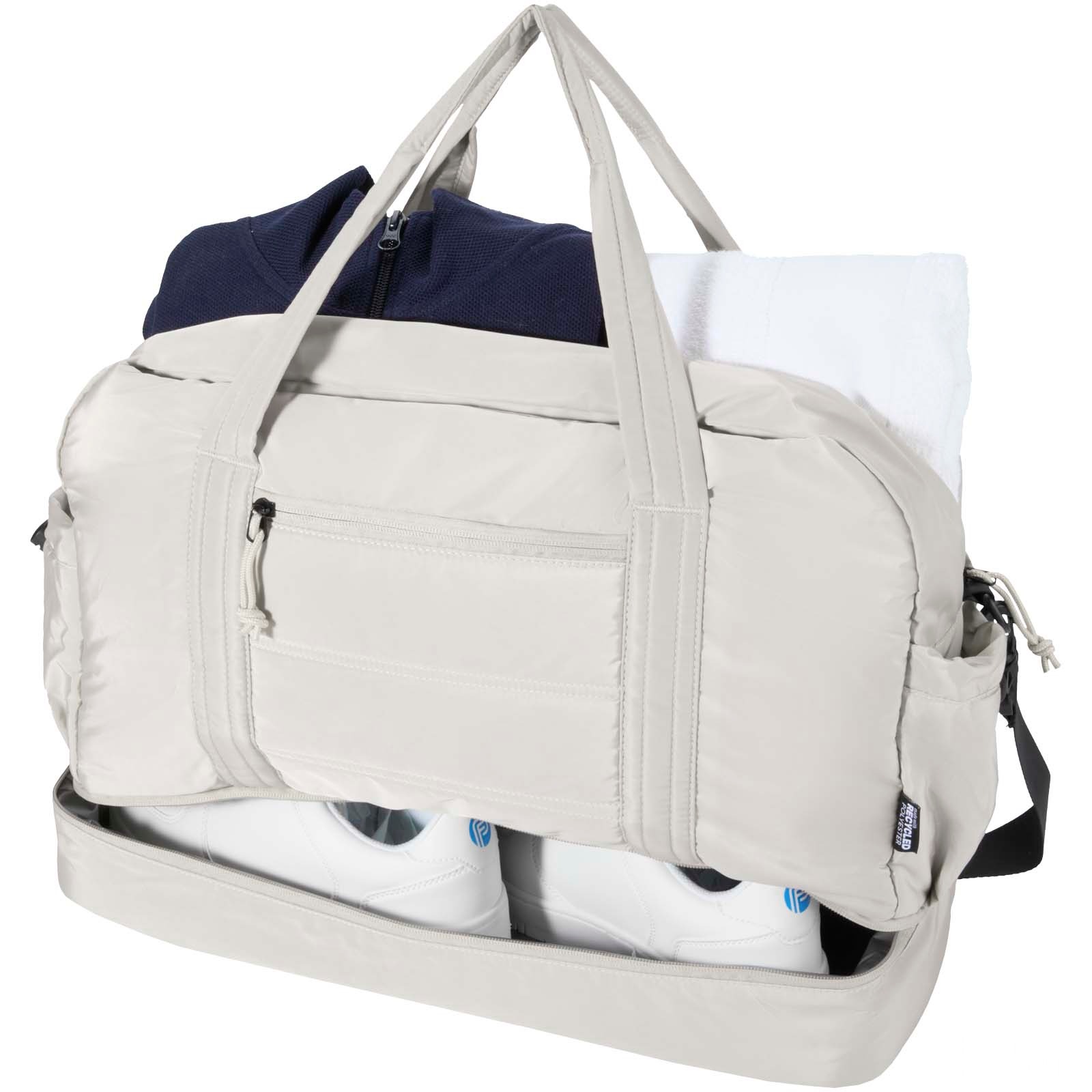 Puffer GRS recycled duffel bag with insulated bottom 30L