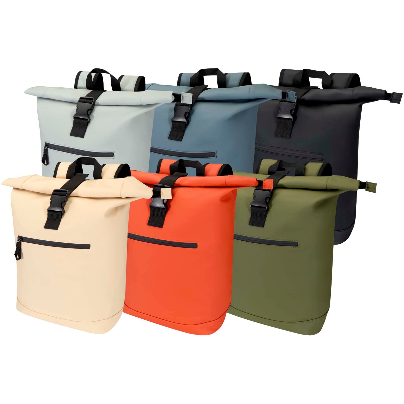 Resi Plus 15" ryggsekk med rolltop av GRS-gjenvunnet materiale, 18L med trykk