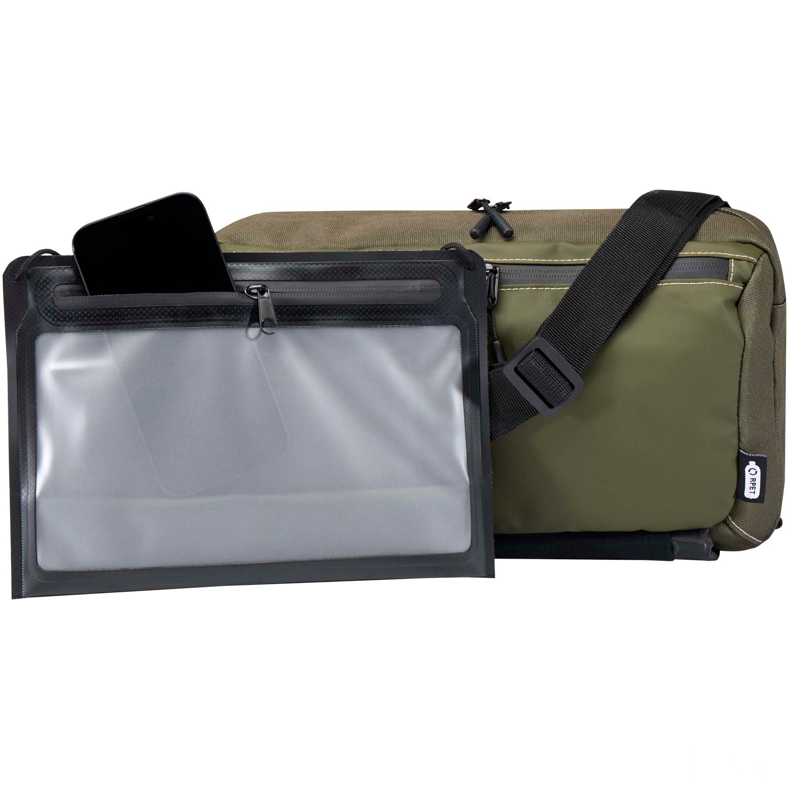 Roam crossbody-veske av resirkulert GRS-materiale med trykk