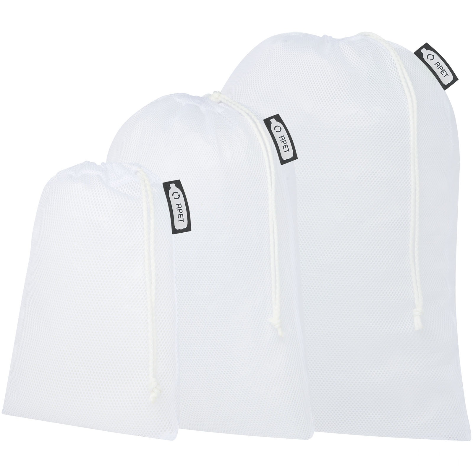 Sett med 3 handlenett i resirkulert polyester
